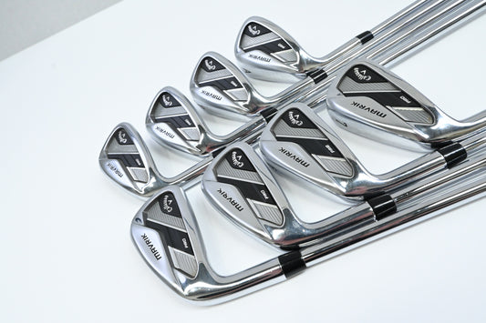 Left Hand Callaway Mavrik Pro Irons / 4-PW+AW / Regular Flex Elevate 105 Shafts