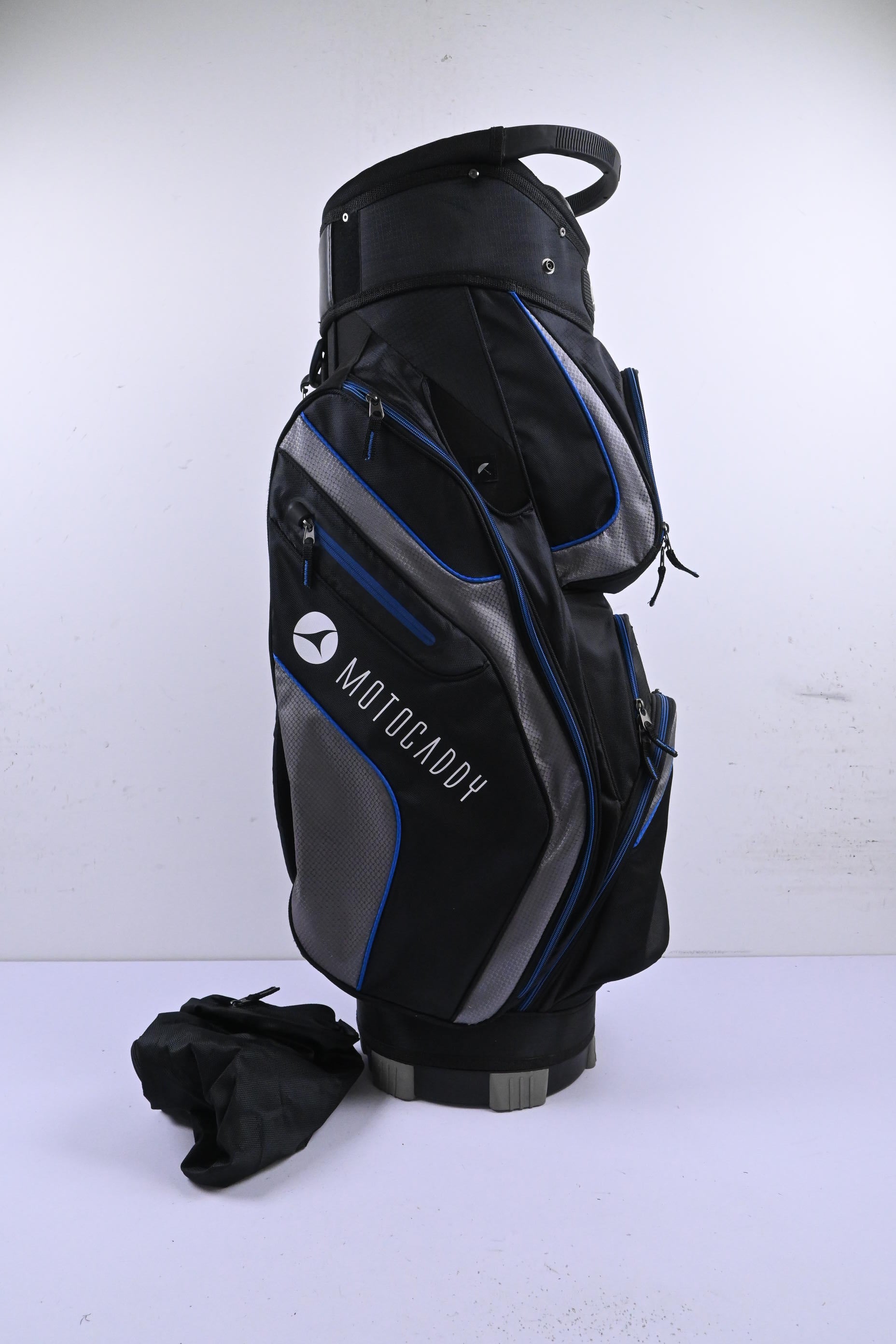 Motocaddy Club Series Cart Bag / 14-Way Divider / Black, Grey & Blue