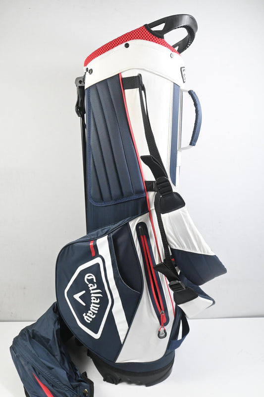 Callaway Chev Dry Stand Bag / 4-Way Divider / White, Navy & Red