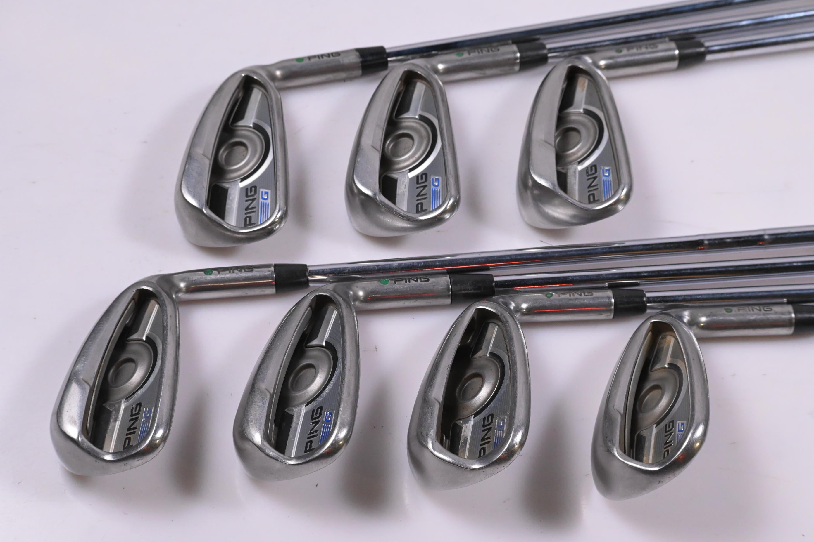 Ping G Series Irons / 5-PW+SW / Green Dot / Regular Flex Ping Steel Shafts