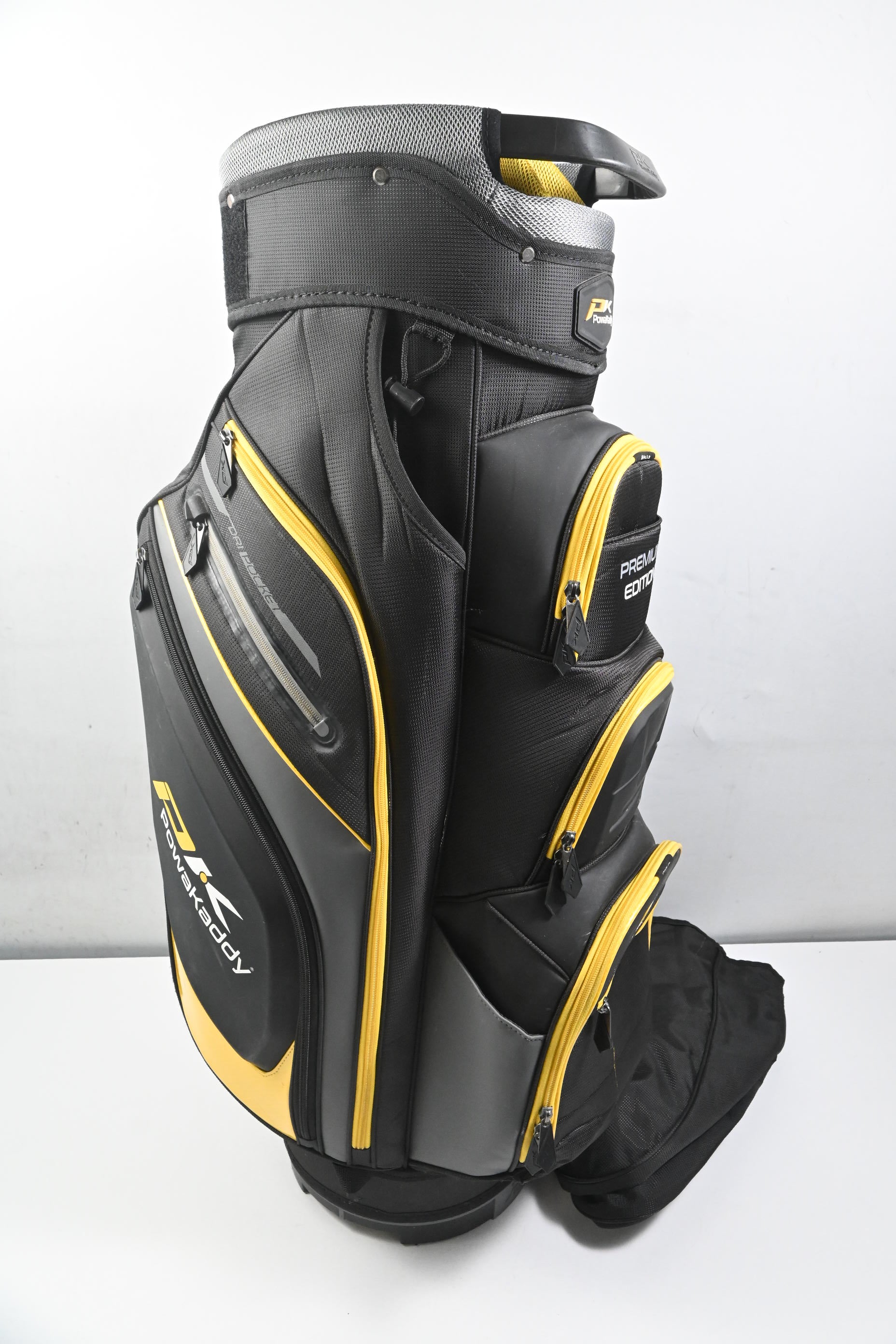 Powakaddy Premium Edition Cart Bag / 14-Way Divider / Black, Grey & Yellow