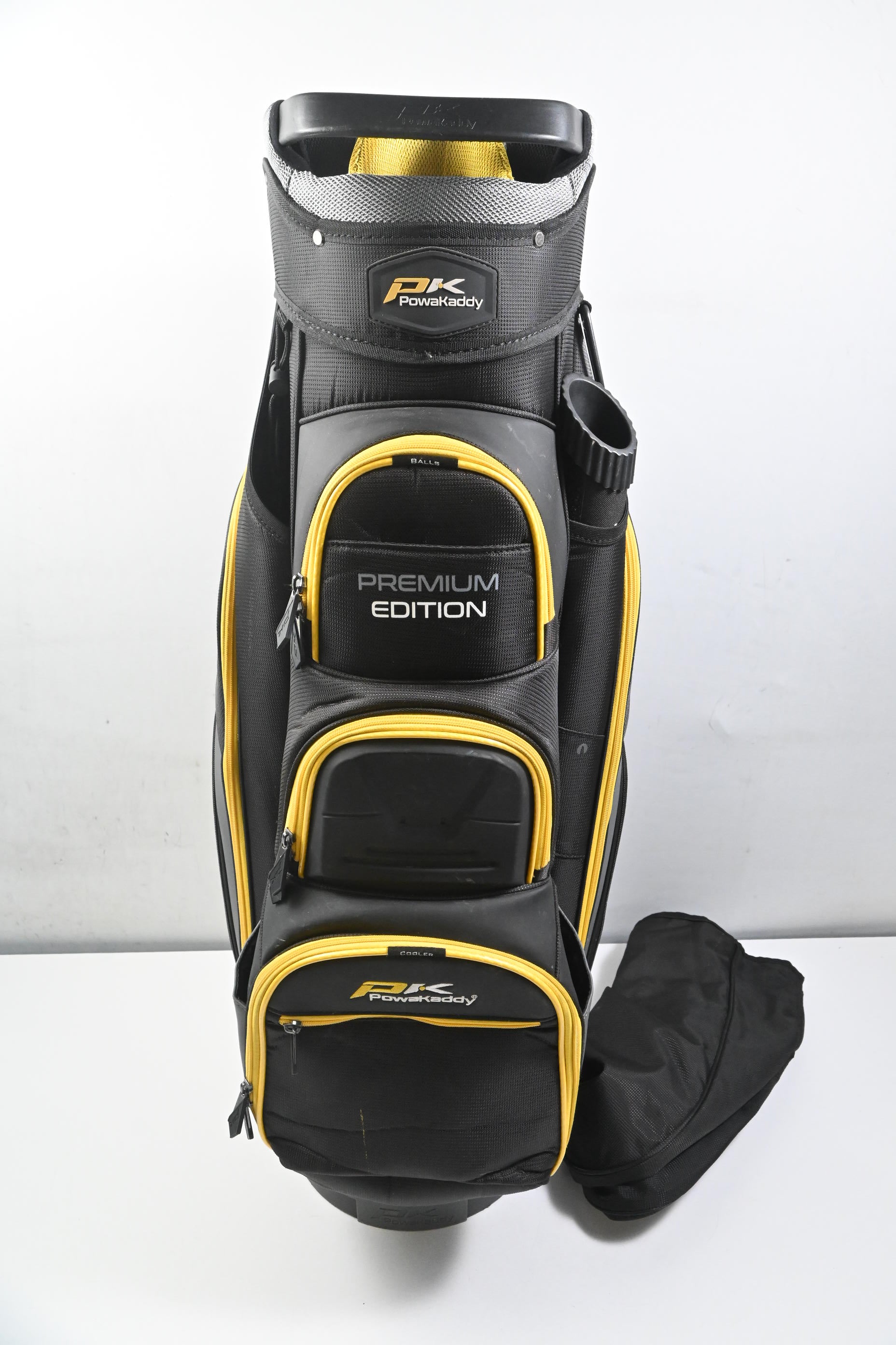 Powakaddy Premium Edition Cart Bag / 14-Way Divider / Black, Grey & Yellow
