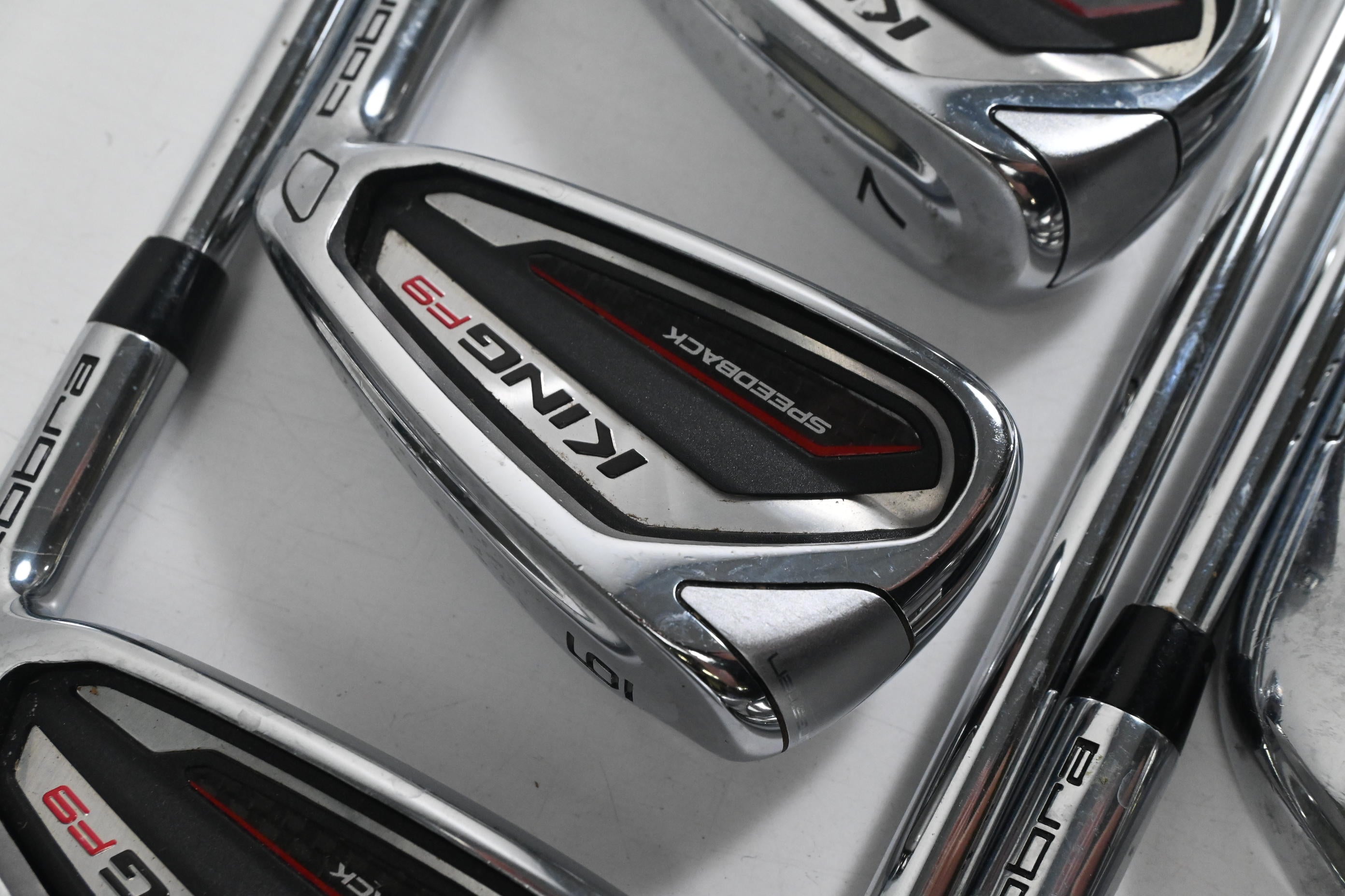 Cobra King F9 Irons / 5-PW+SW / Regular Flex KBS Tour-V 90 Shafts