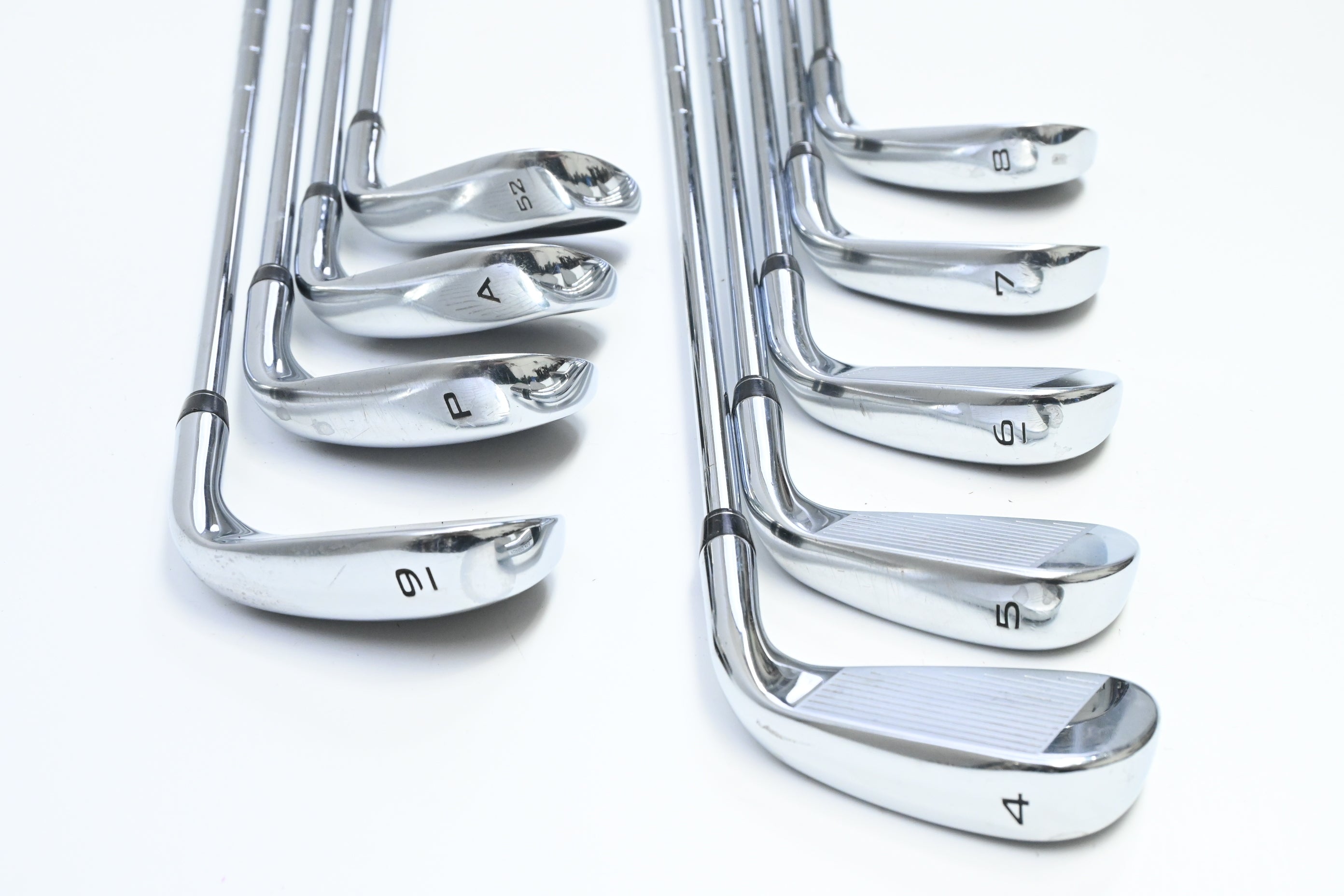 Left Hand Callaway Paradym Irons / 4-PW+GW+52° / Stiff Flex Elevate MPH 95