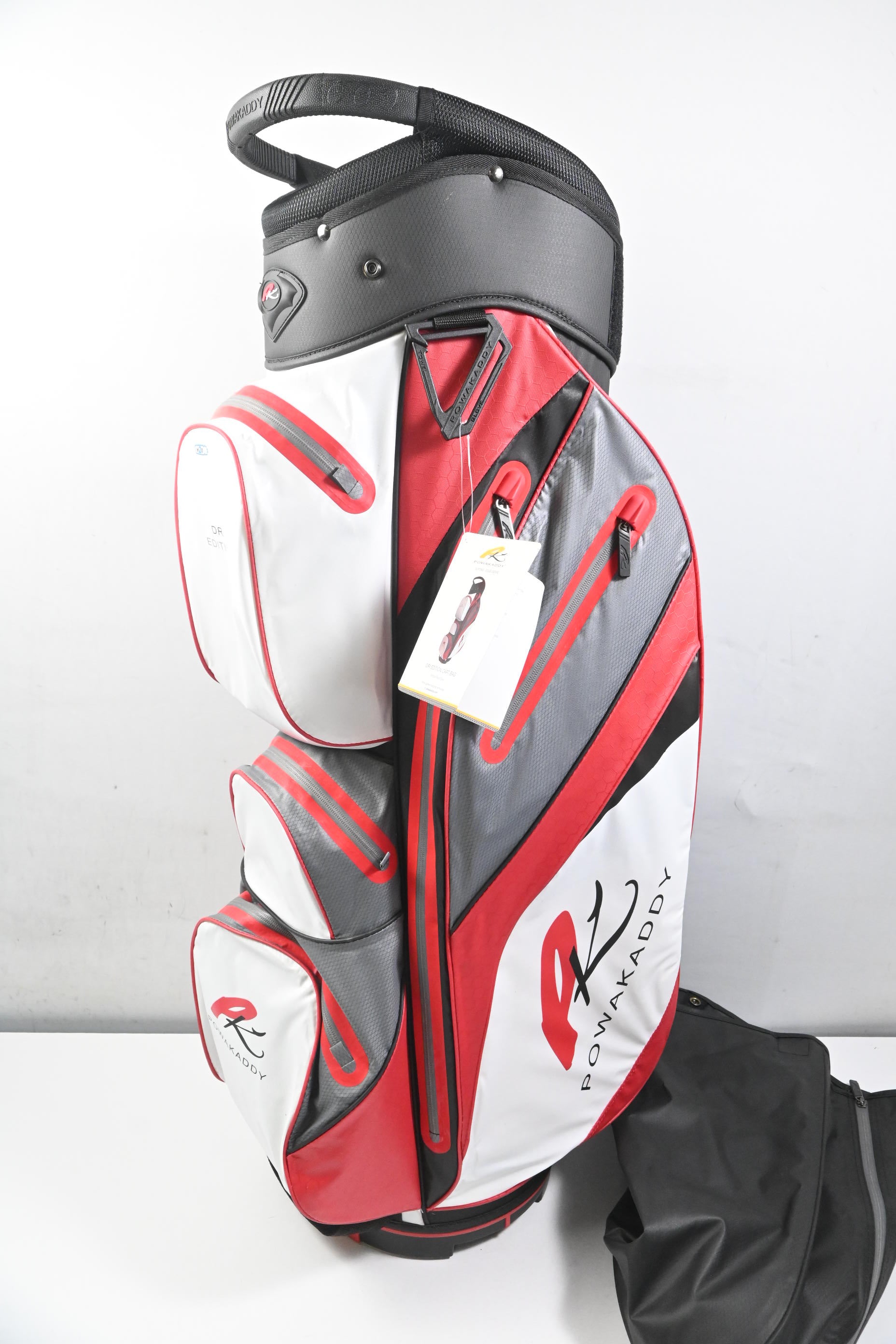 Powakaddy Dri Edition Cart Bag / 14-Way Divider / Red, White & Grey