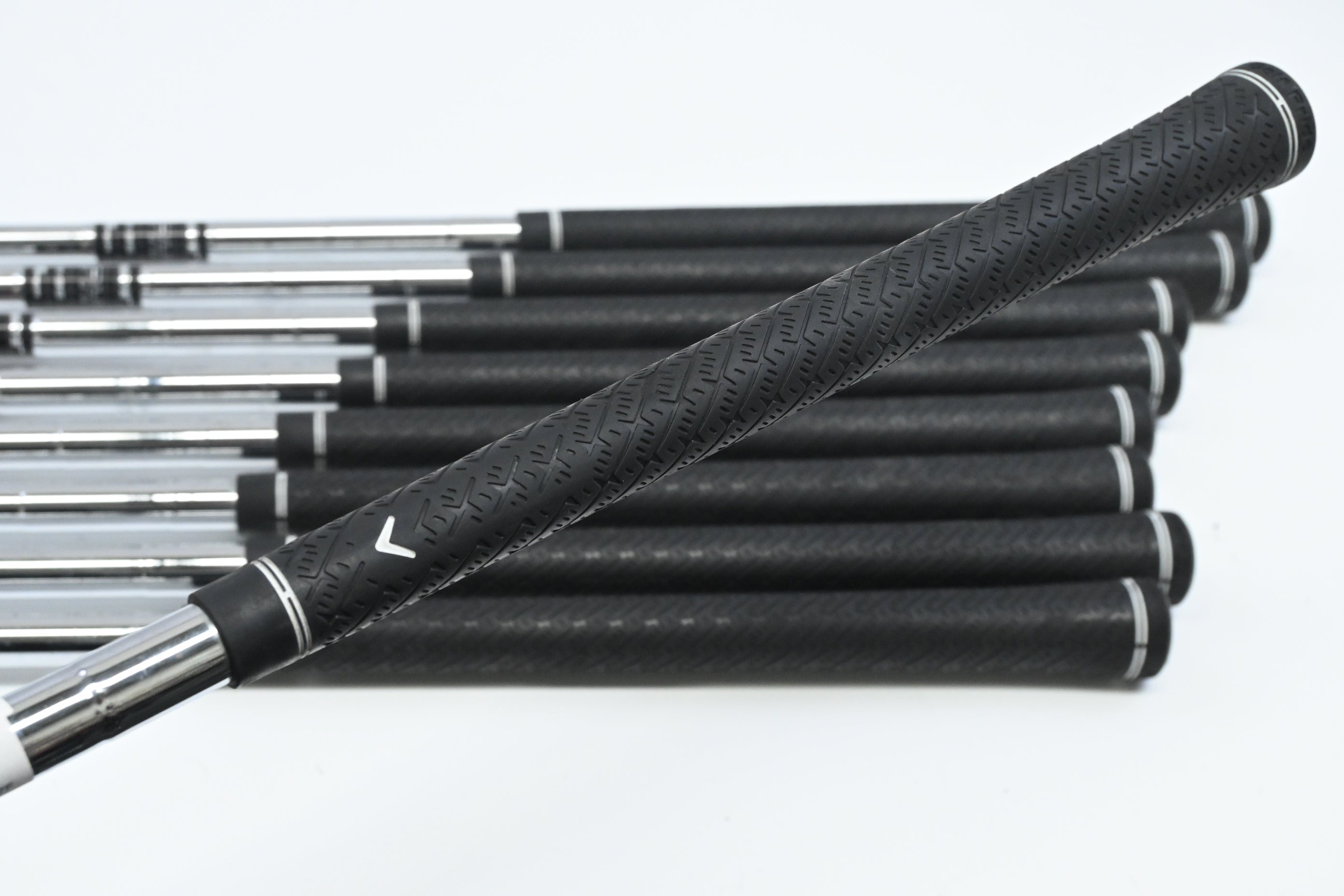 Left Hand Callaway Paradym Irons / 4-PW+GW+52° / Stiff Flex Elevate MPH 95