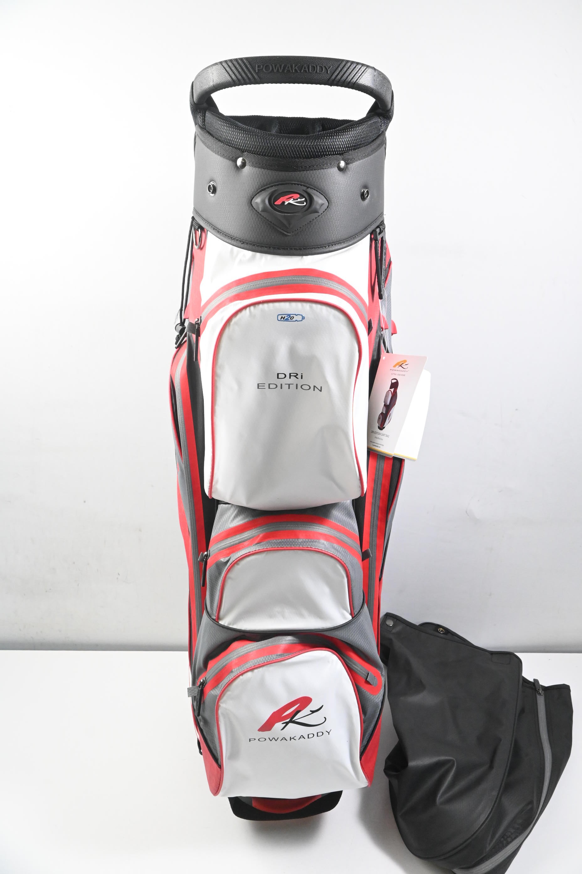 Powakaddy Dri Edition Cart Bag / 14-Way Divider / Red, White & Grey