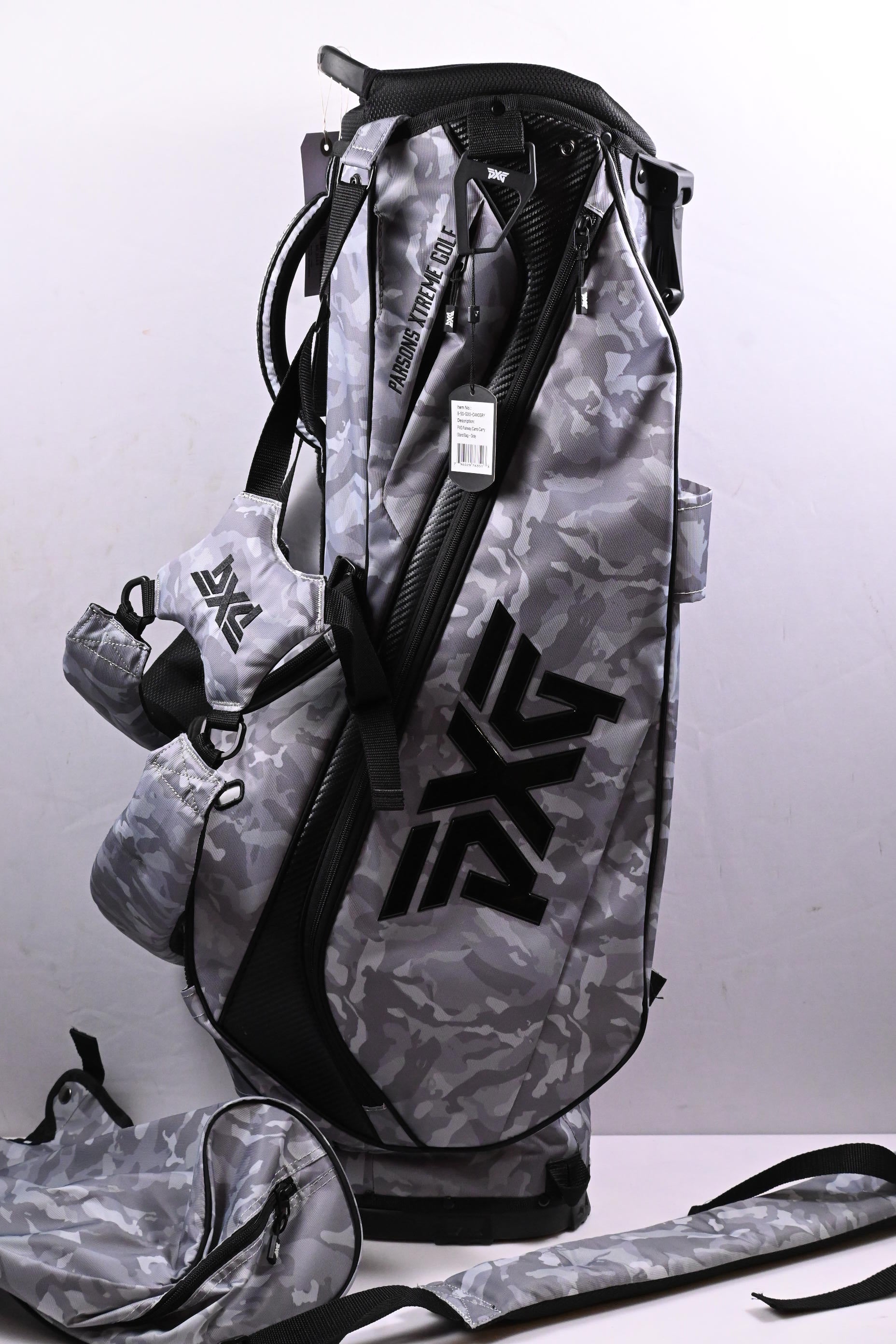 PXG Fairway Camo Stand Bag / 4-Way Divider / Gray