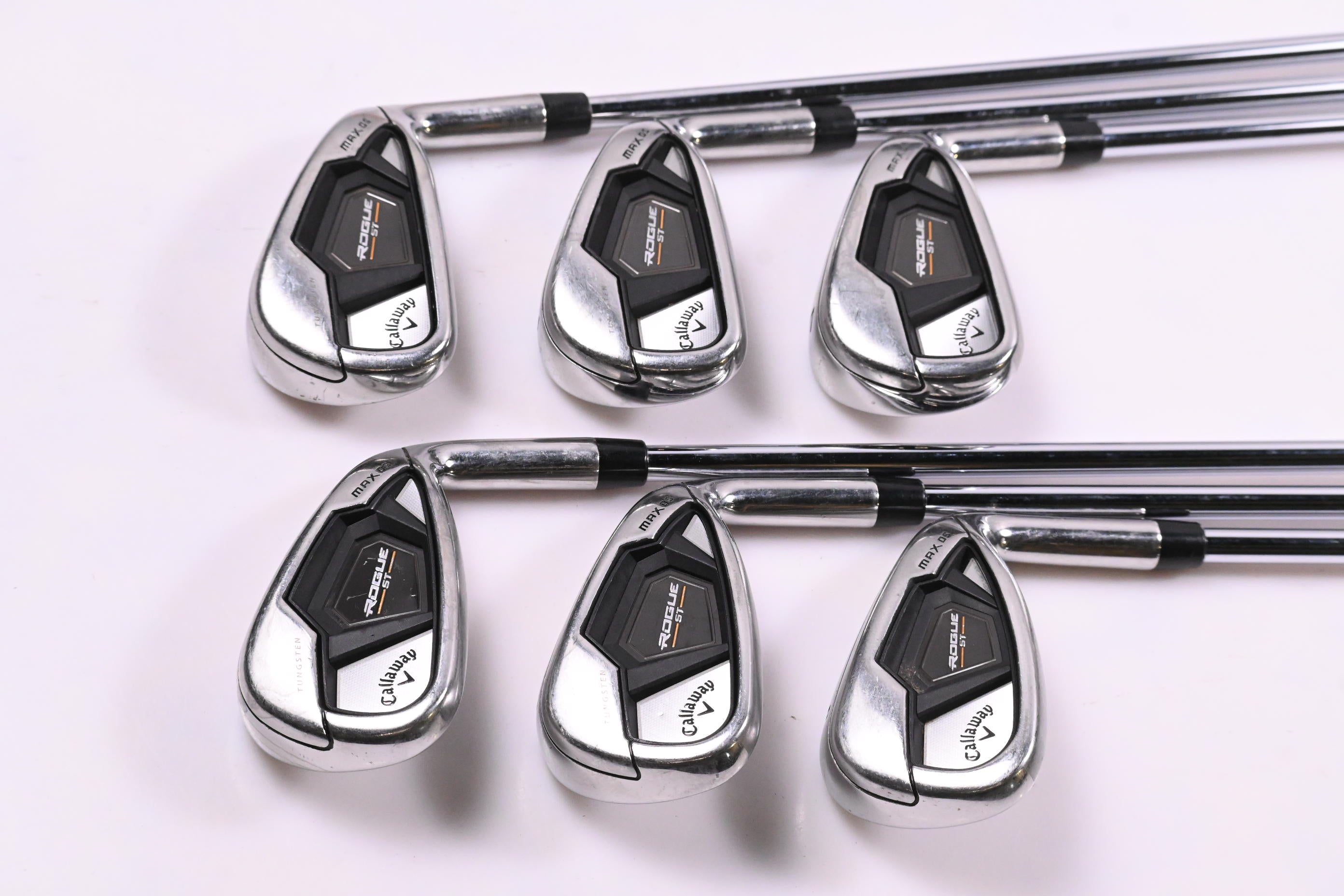 Callaway Rogue ST Max OS Irons / 5-PW / Regular Flex Elevate MPH 85 Shafts