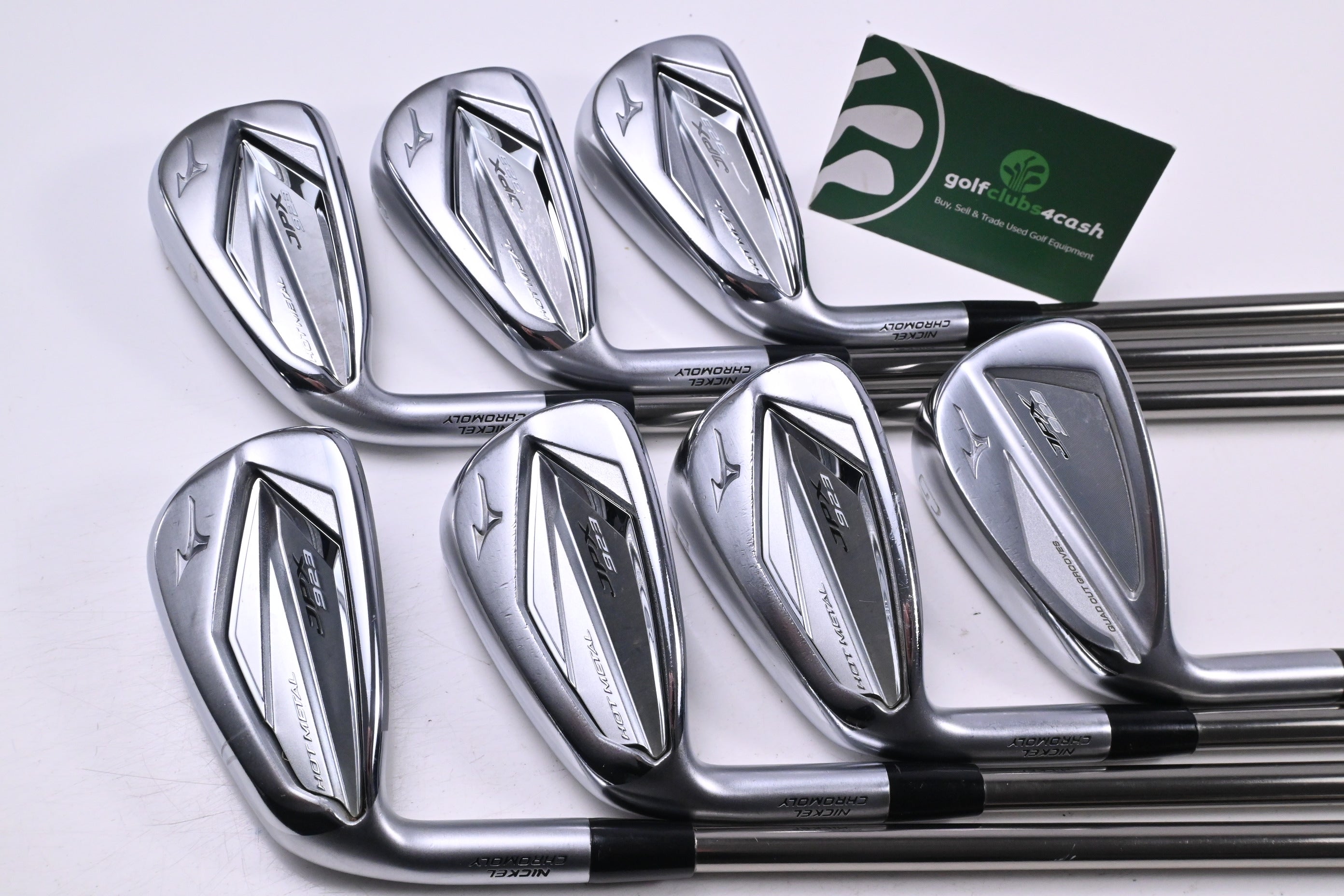 Left Hand Mizuno JPX 923 Hot Metal Irons / 5-PW+GW / Senior Flex Recoil ESX 460