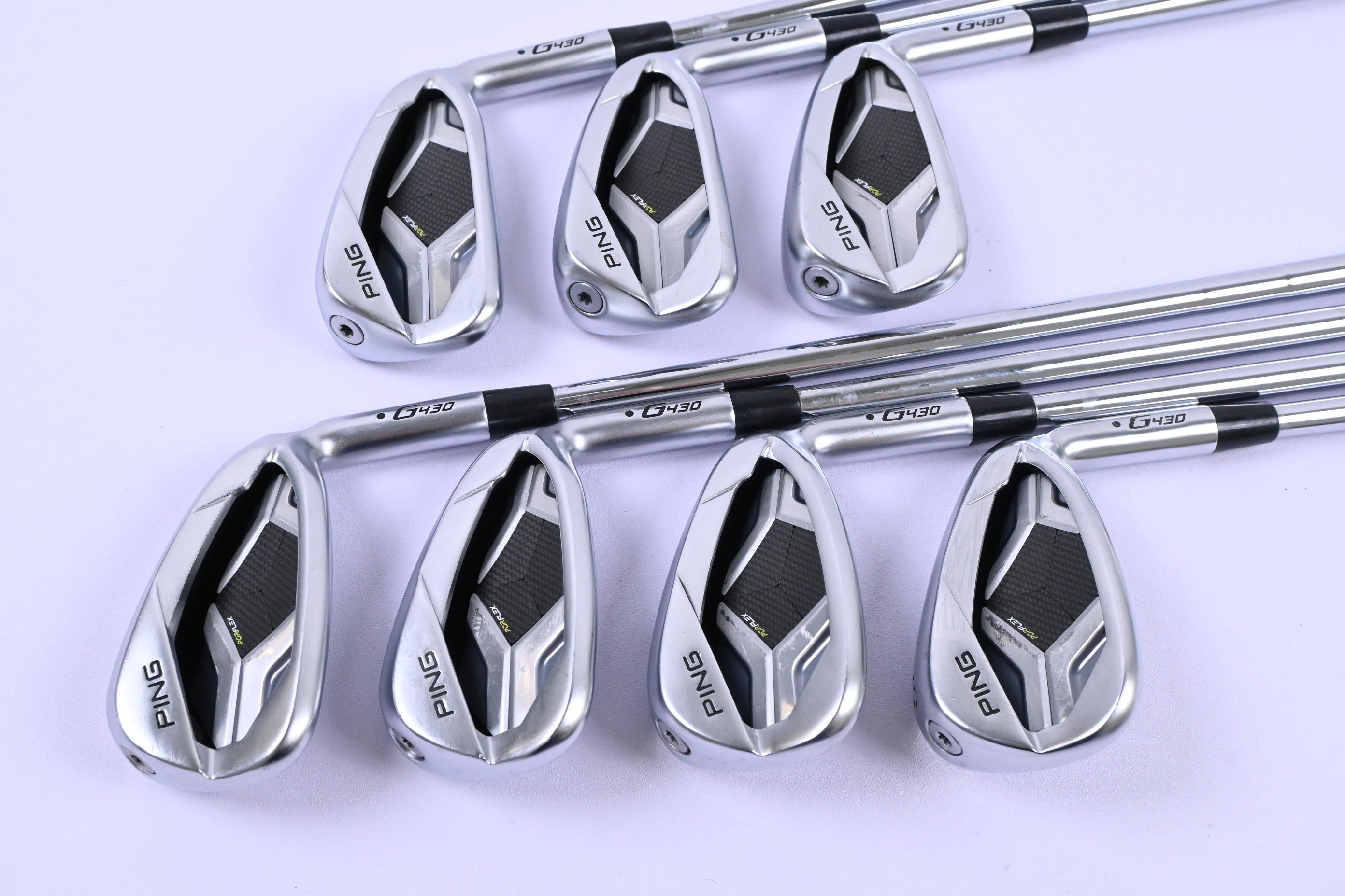 Ping G430 Irons / 5-PW+GW / Black Dot / Stiff Flex Dynamic Gold 105 S300 Shafts
