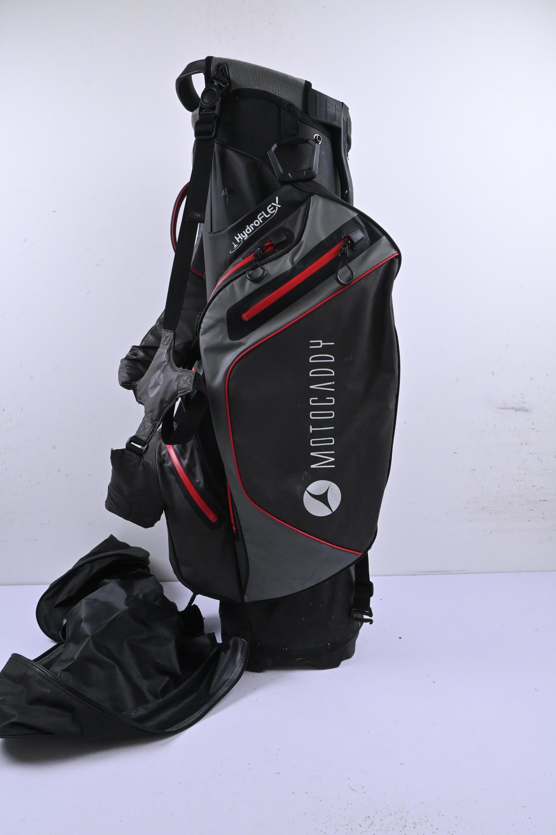 Motocaddy Hydro Flex Stand Bag / 5-Way Divider / Black, Grey & Red
