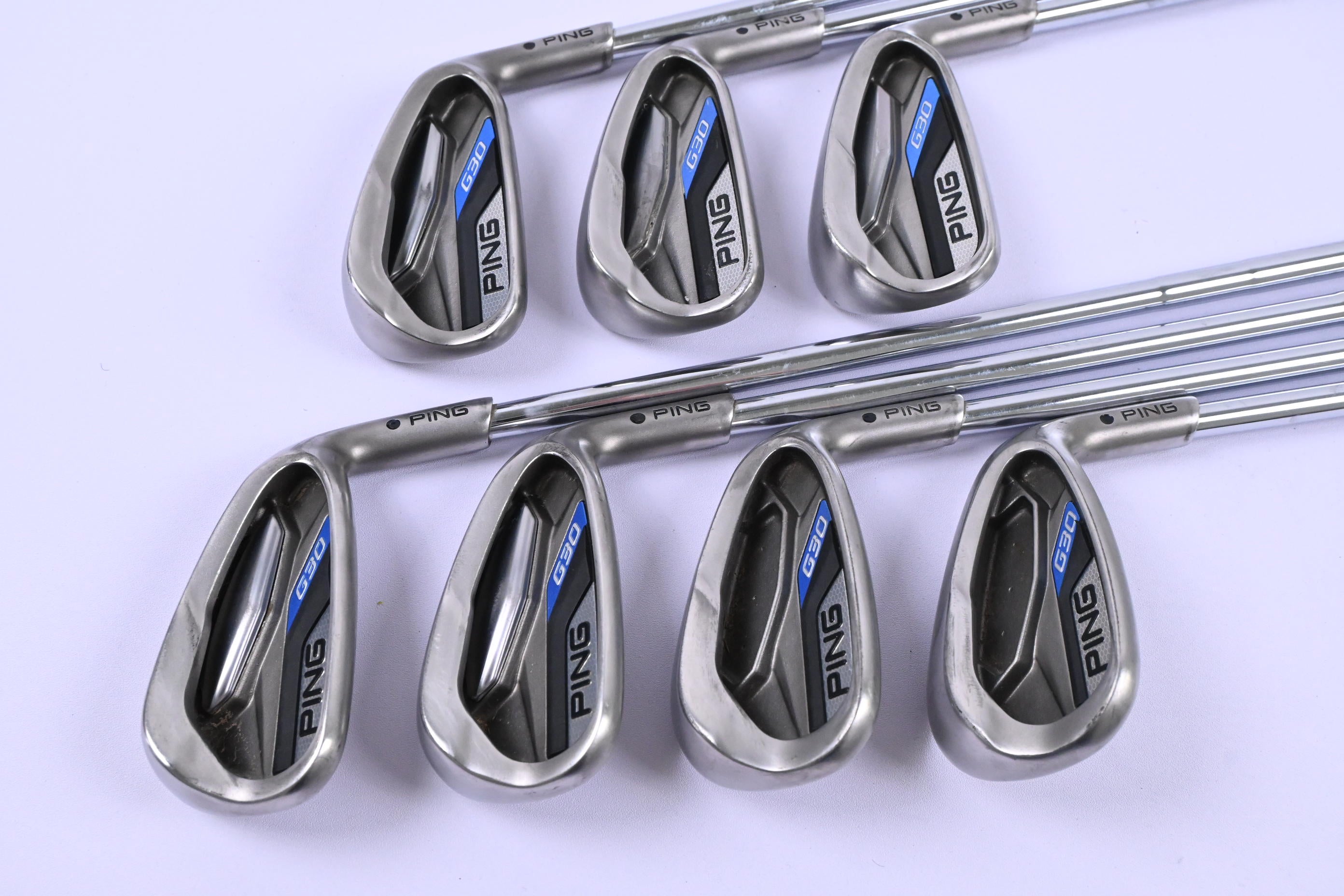 Ping G30 Irons / 5-PW+SW / Black Dot / Regular Flex Ping CFS Distance Shafts