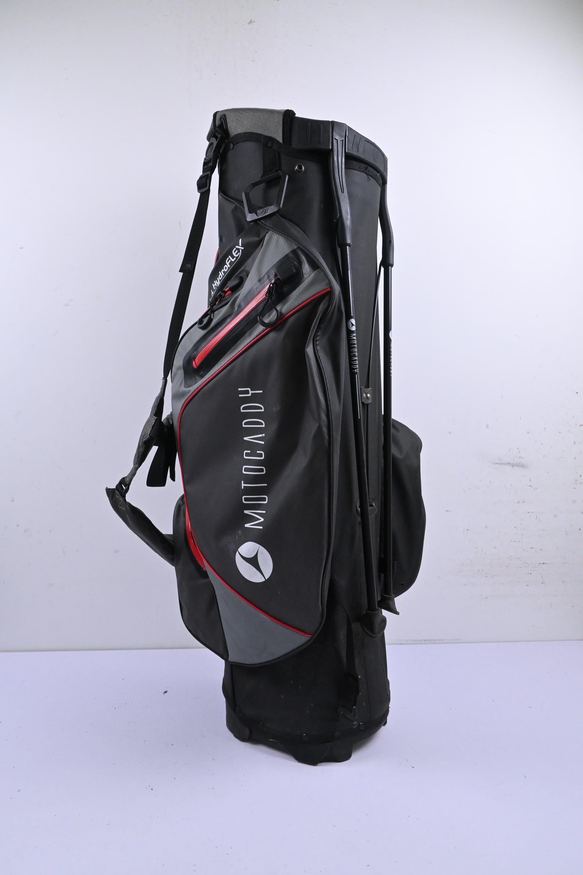Motocaddy Hydro Flex Stand Bag / 5-Way Divider / Black, Grey & Red