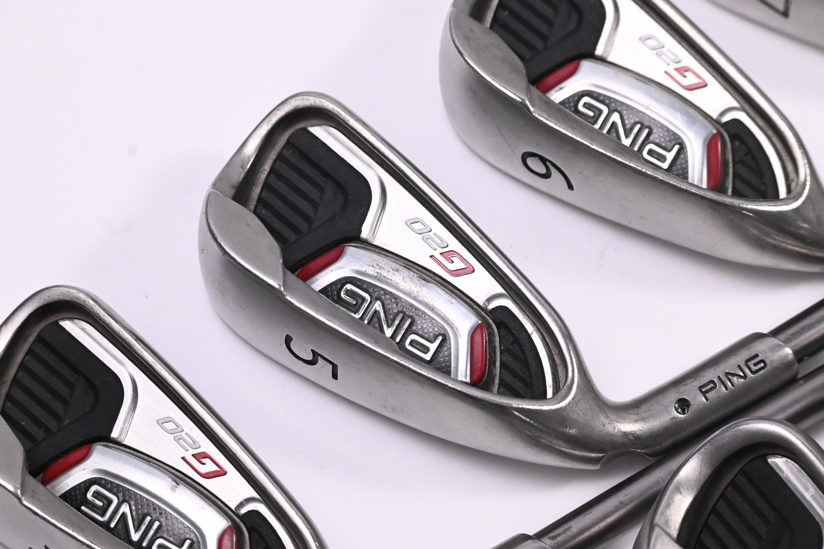 Left Hand Ping G20 Irons / 4-PW+GW / Black Dot / Senior Flex Ping TFC 169 Shafts