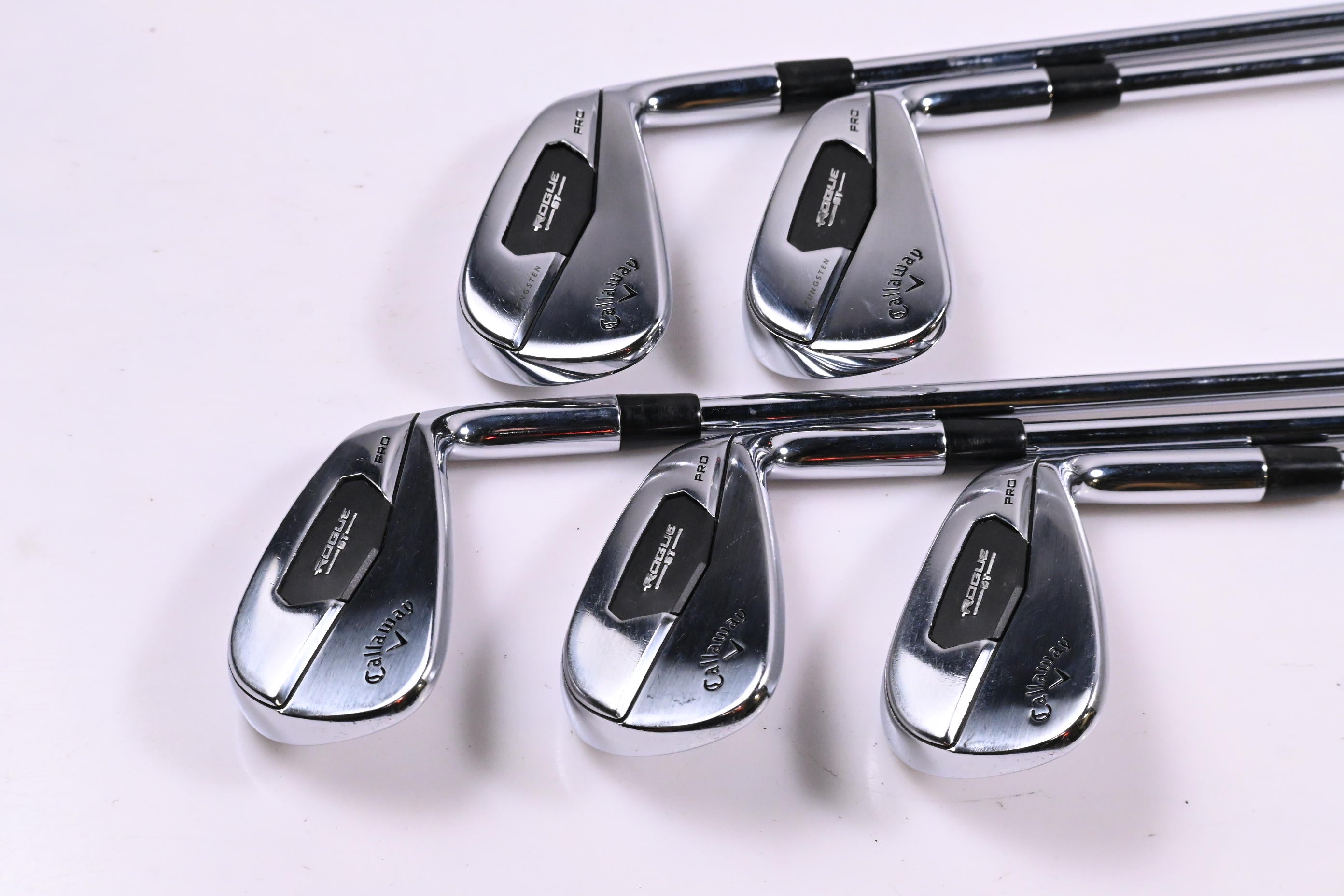 Callaway Rogue ST Pro Irons / 6-PW / Regular Plus Flex Rifle Tour Flighted 105GR