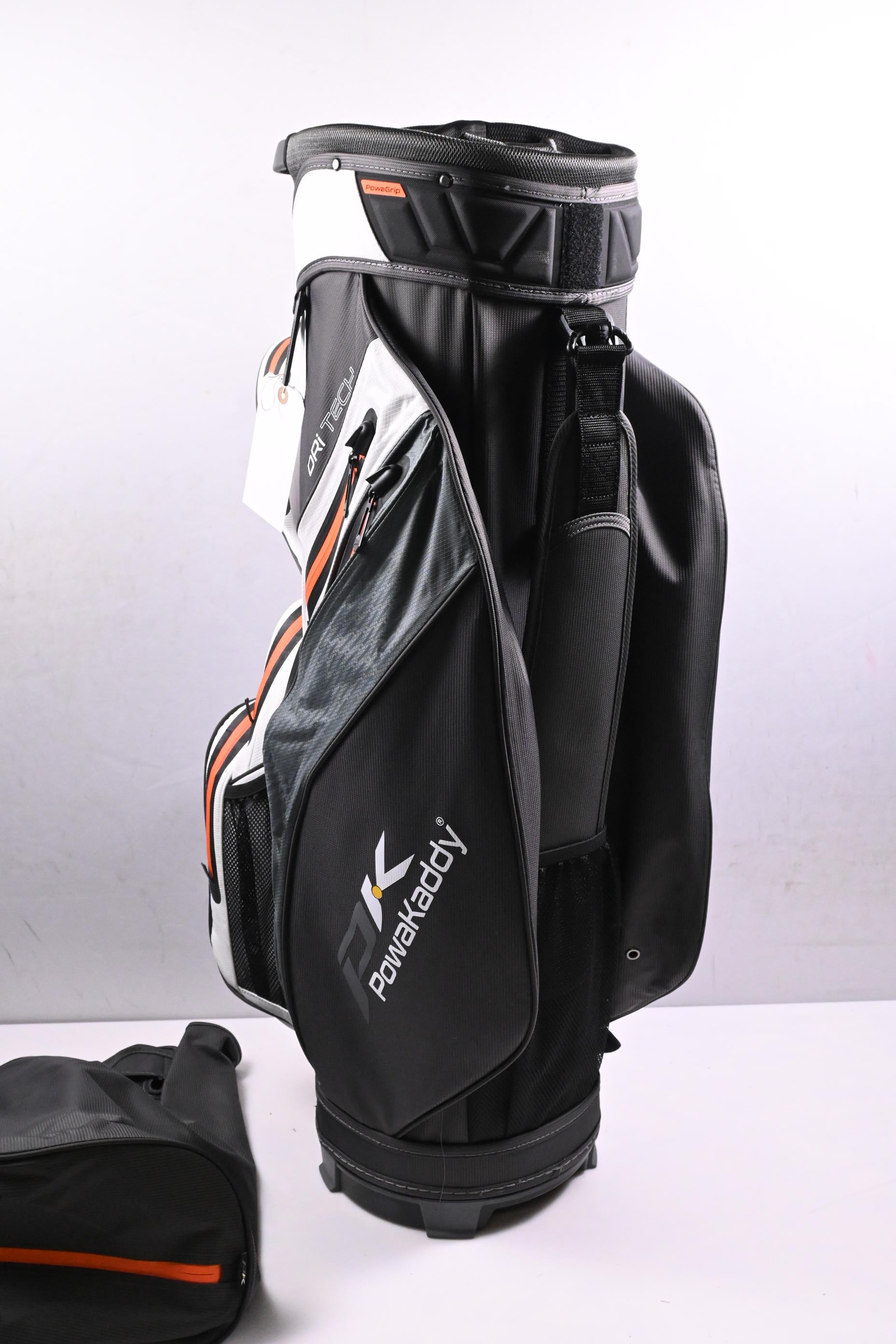 Powakaddy Dri-Tech Cart Bag / 14-Way Divider / Black, White, Orange