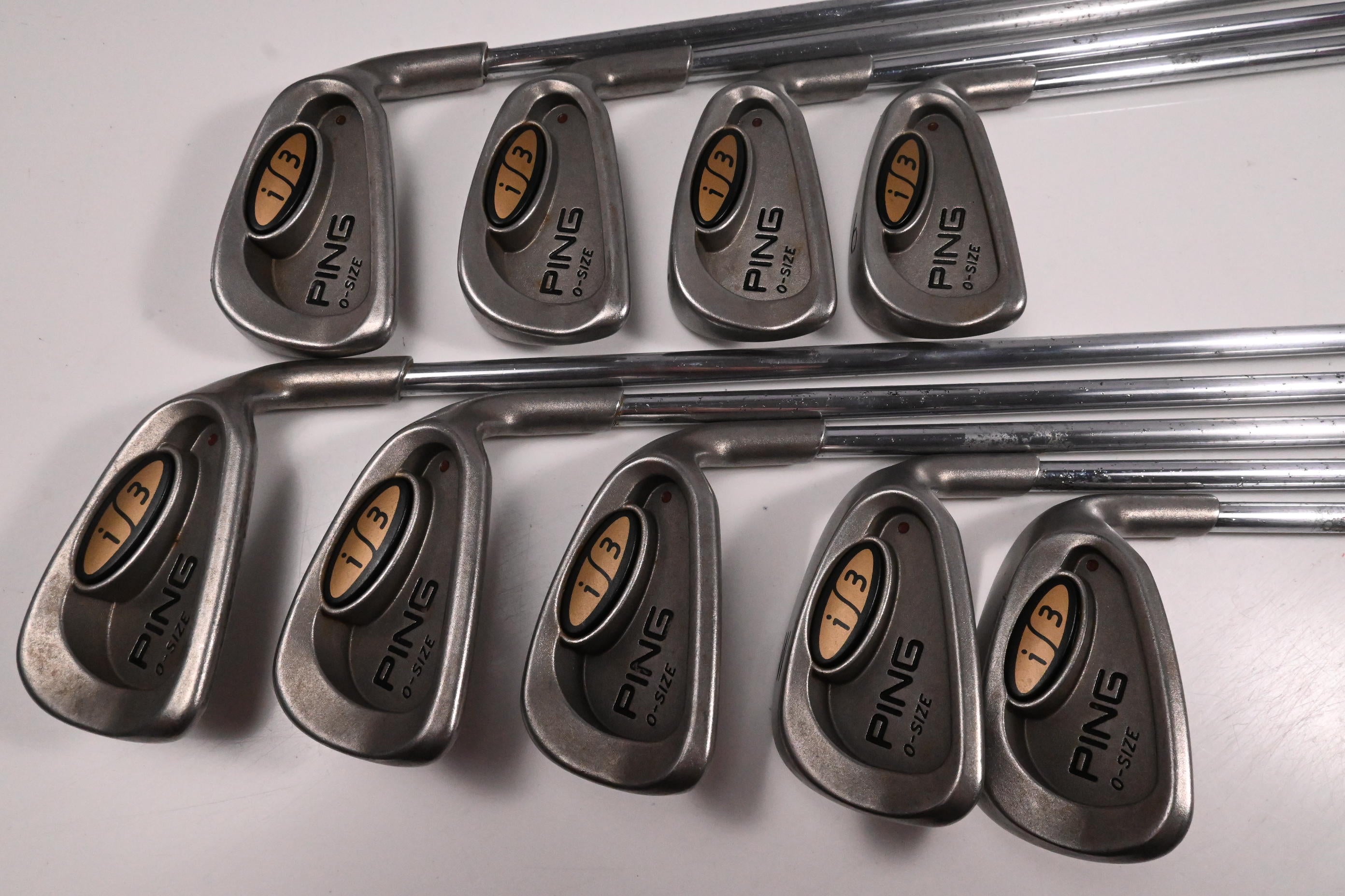 Ping i3 O-Size Irons / 3-PW+SW / Brown Dot / Regular Flex Ping Cushin JZ Shafts