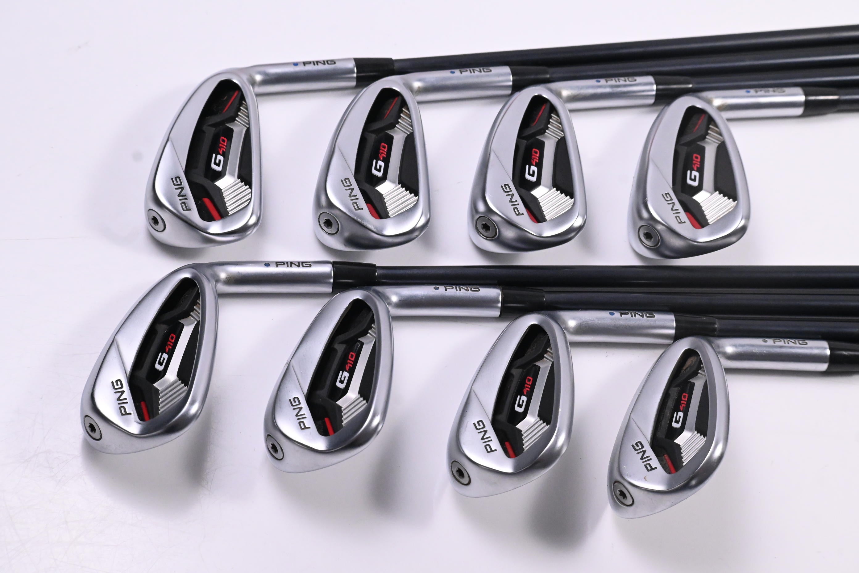 Ping G410 Irons / 5-PW+GW+LW / Blue Dot / Regular Flex Ping Alta CB Red Shafts
