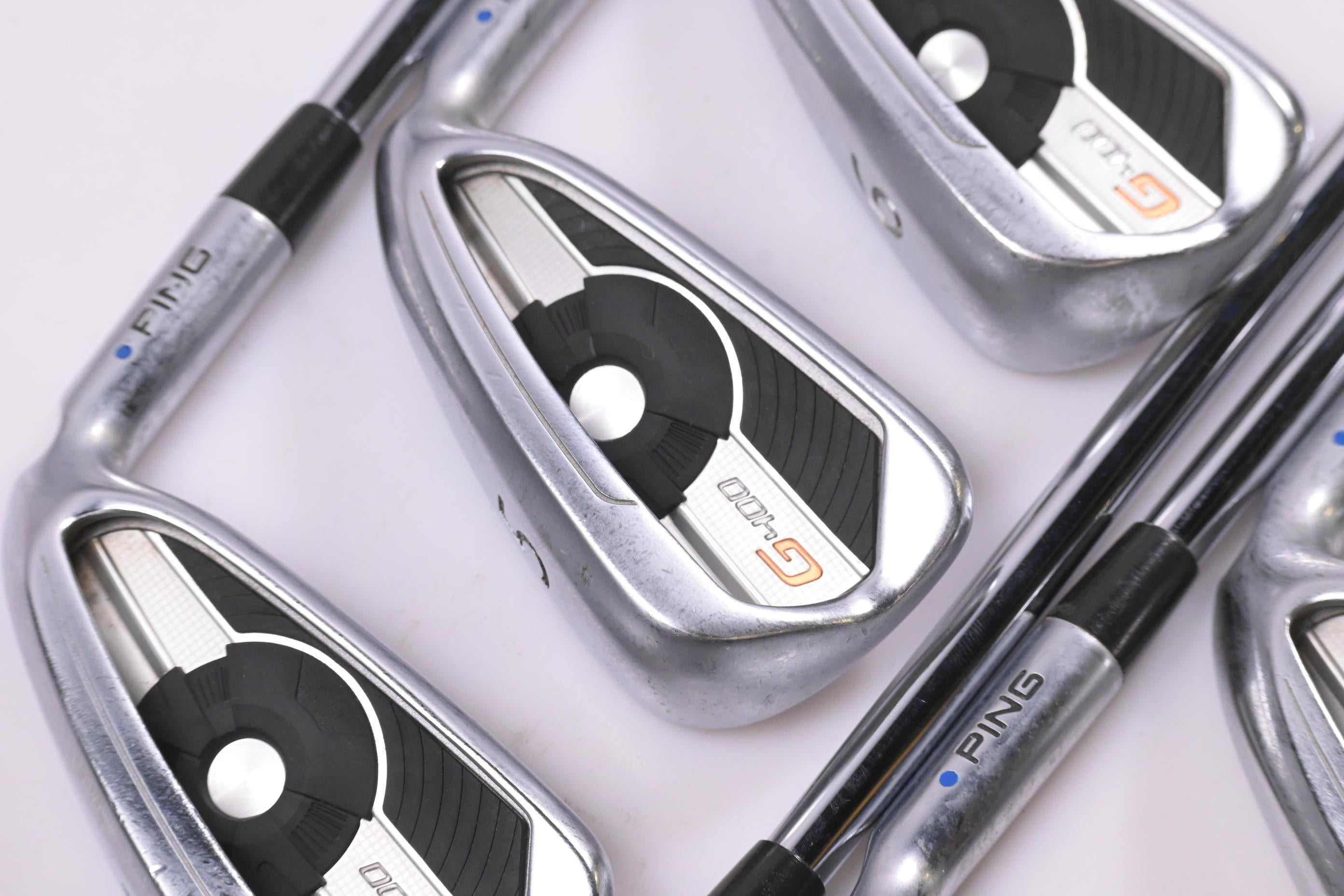 Ping G400 Irons / 4-PW / Blue Dot / Regular Flex Ping AWT 2.0 Shafts