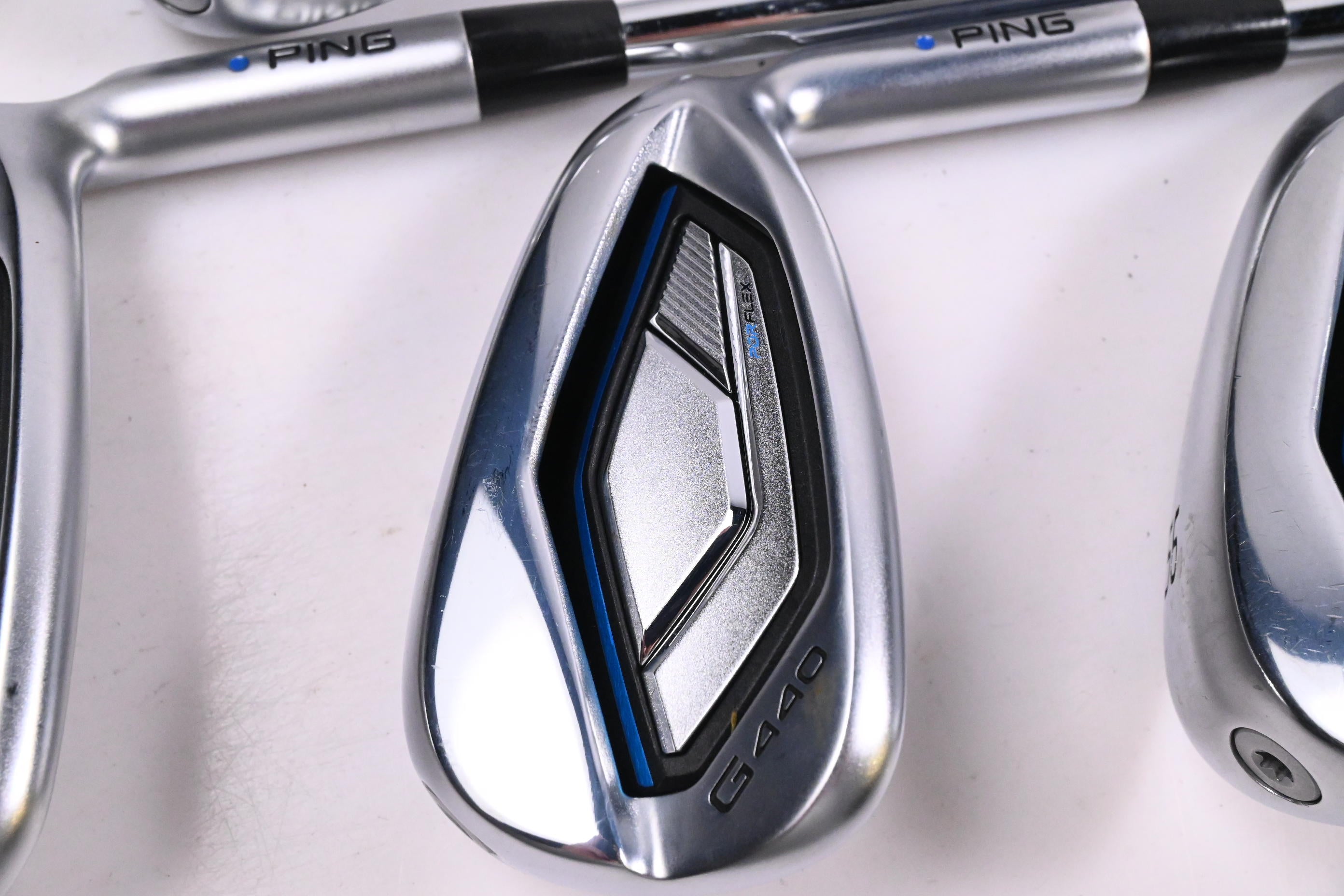 Ping G440 Irons / 7-PW+56° / Blue Dot / Regular Flex Ping AWT 3.0 Shafts