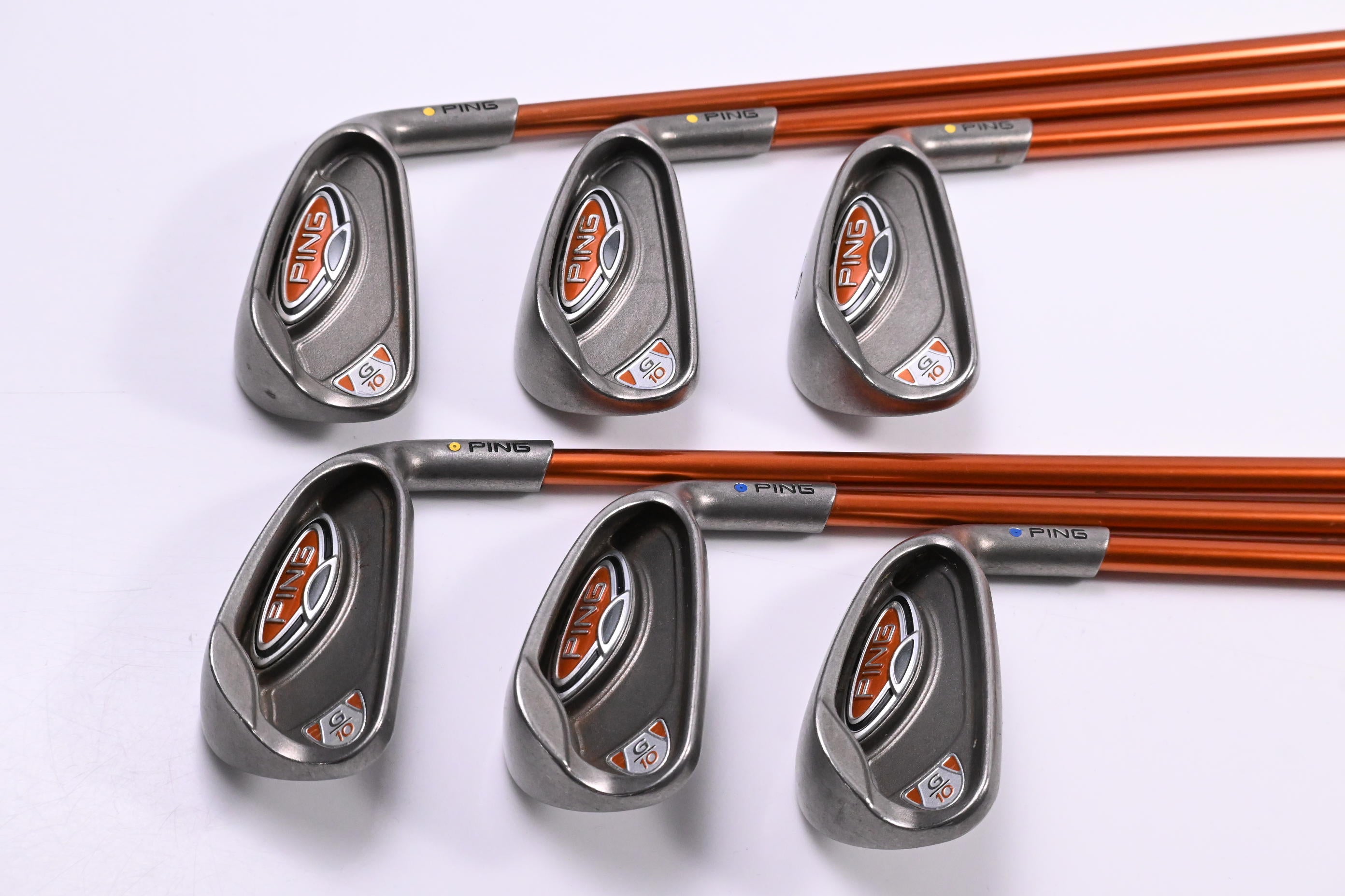 Ping G10 Irons / 4-9i / Yellow Dot / Regular Flex Ping TFC 129 Shafts