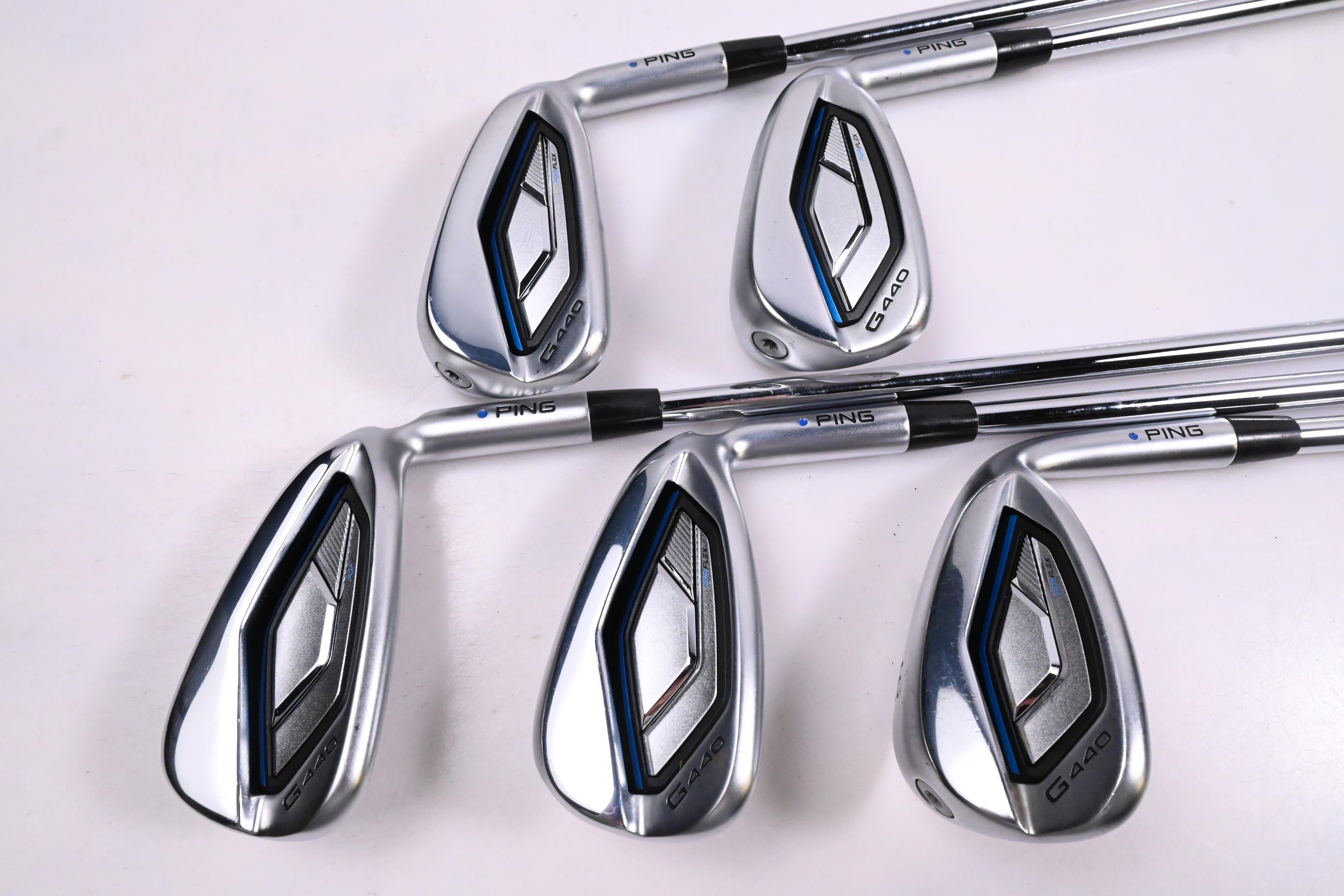 Ping G440 Irons / 7-PW+56° / Blue Dot / Regular Flex Ping AWT 3.0 Shafts