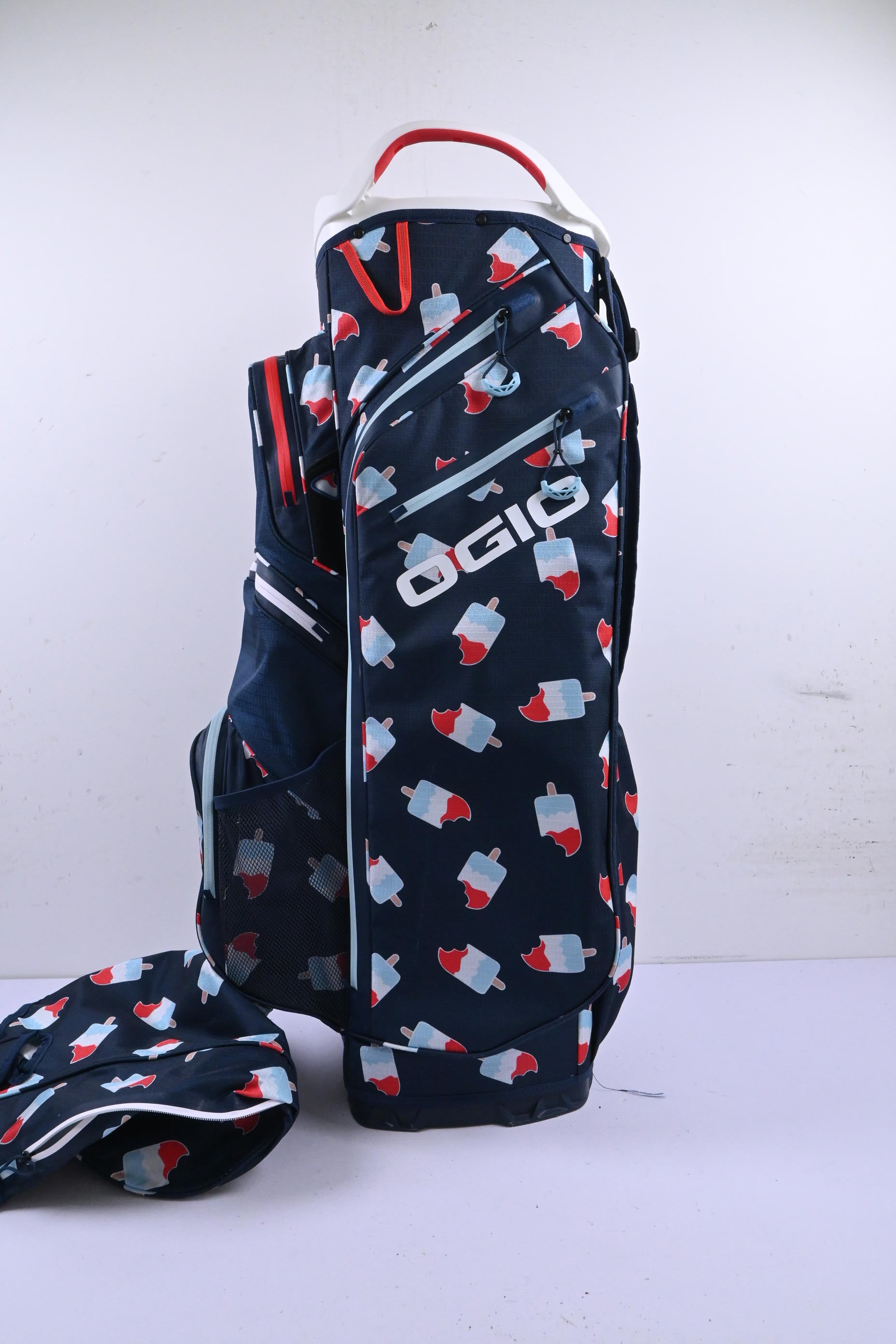 Ogio All Elements Silencer Cart Bag / 15-Way Divider / Blue, Red & White