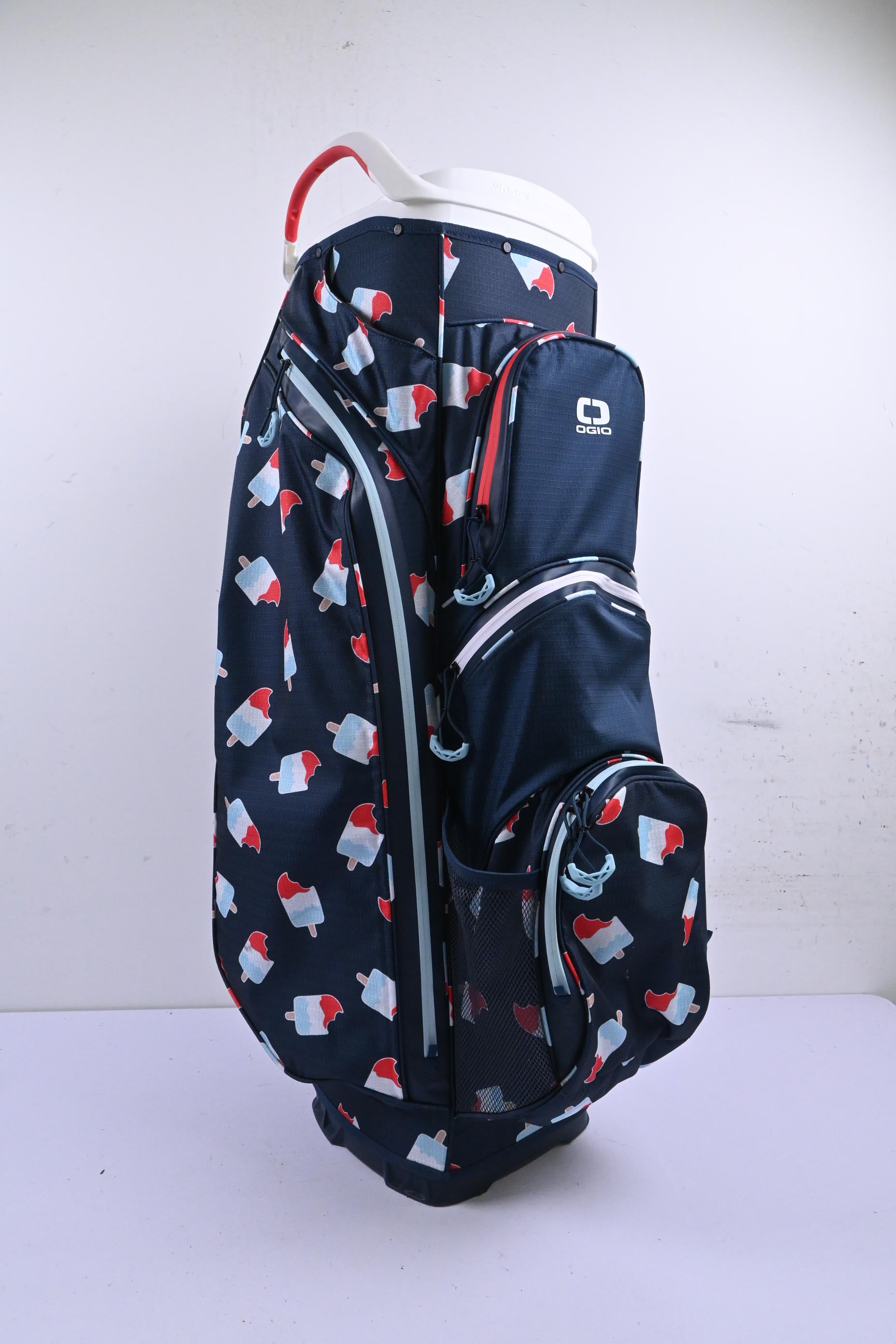 Ogio All Elements Silencer Cart Bag / 15-Way Divider / Blue, Red & White