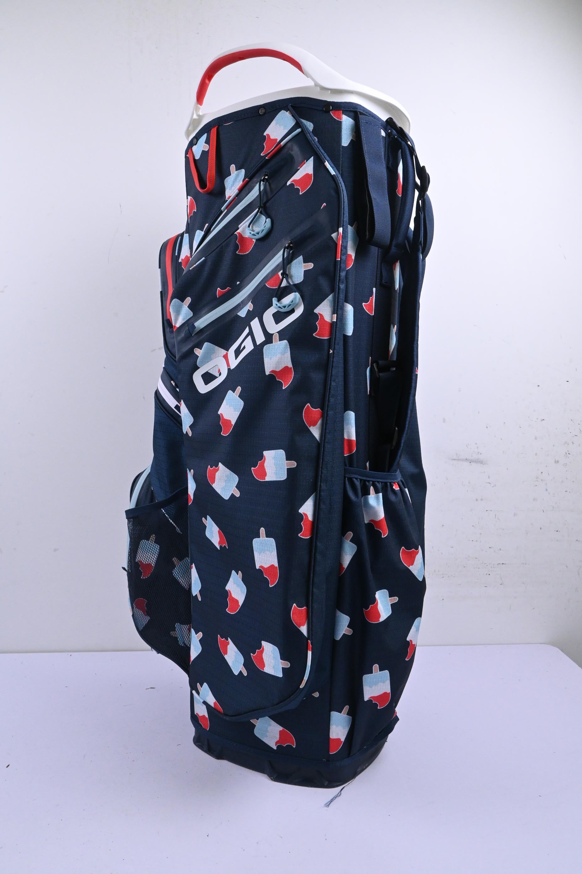 Ogio All Elements Silencer Cart Bag / 15-Way Divider / Blue, Red & White