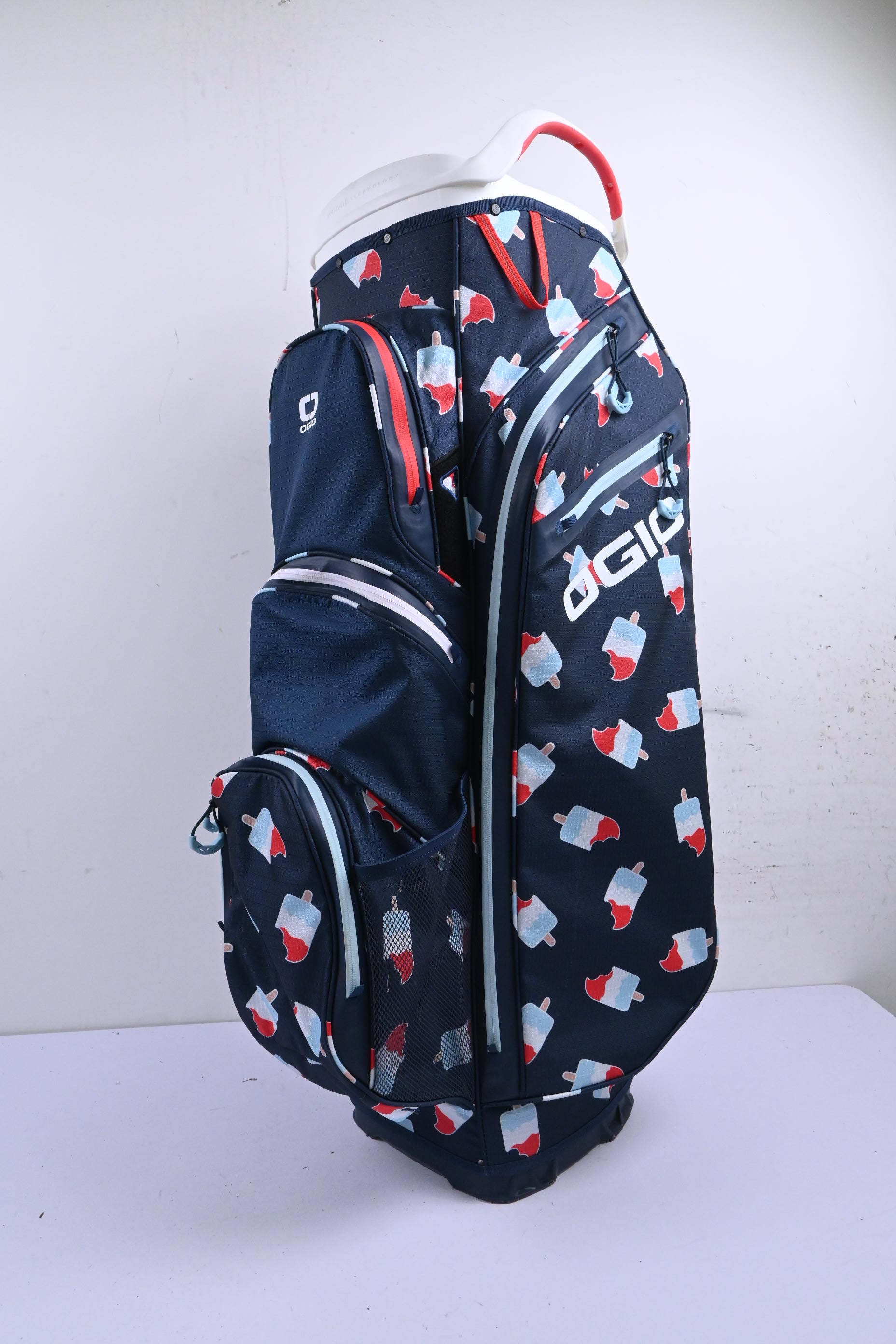Ogio All Elements Silencer Cart Bag / 15-Way Divider / Blue, Red & White