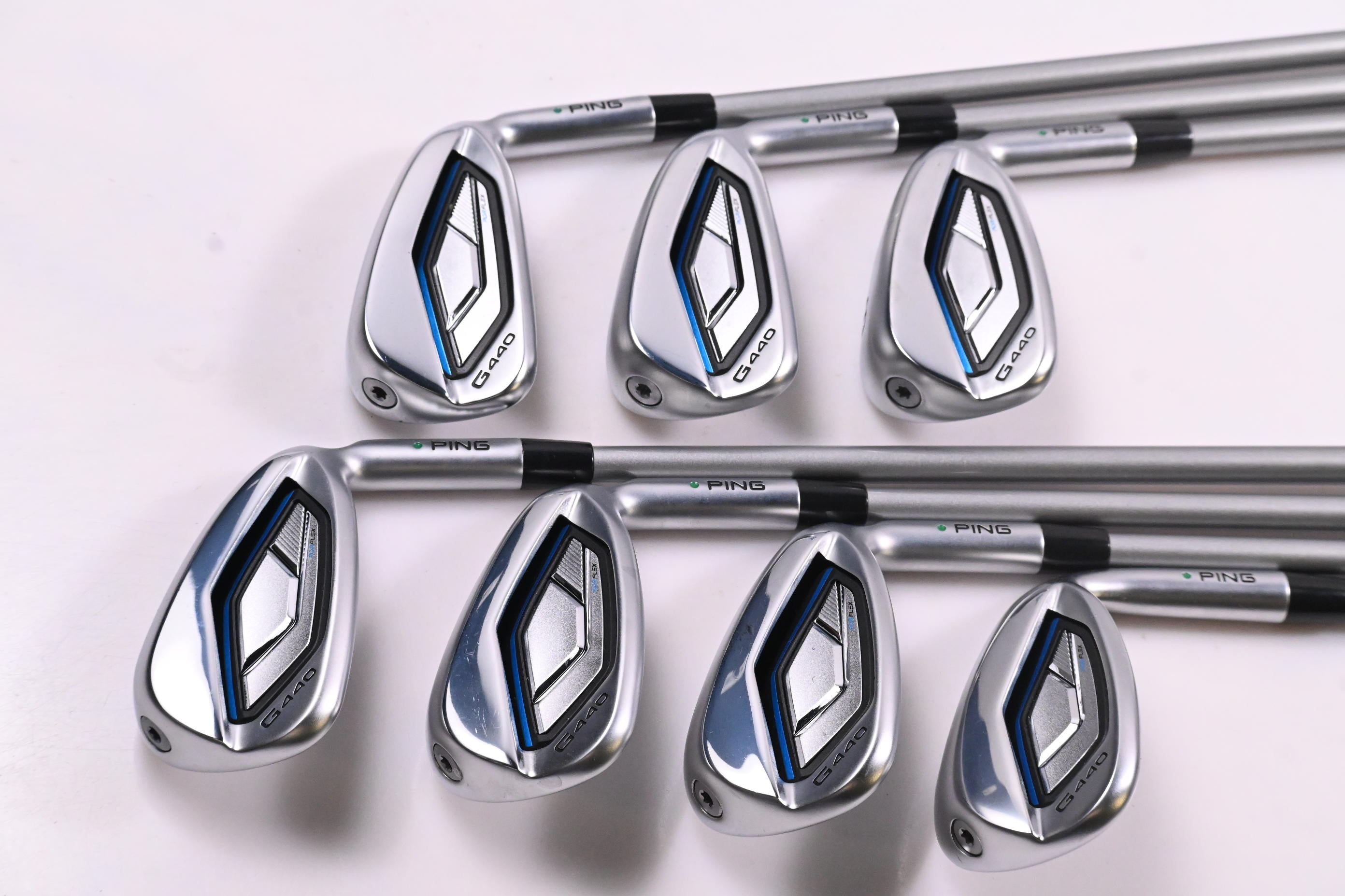 Ping G440 Irons / 6-PW+GW+SW / Green Dot / Senior Flex Ping Alta Quick 45 Shafts