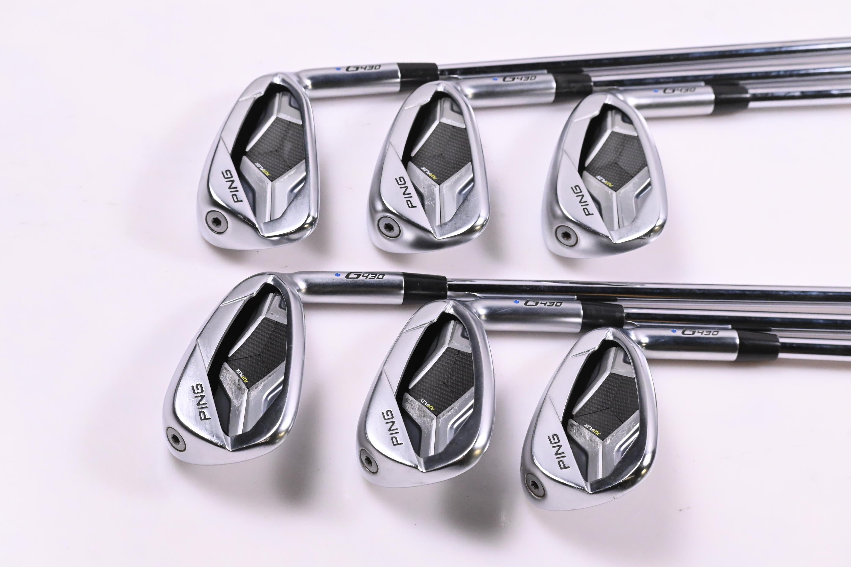 Ping G430 Irons / 6-PW+45° / Blue Dot / Regular Flex Ping AWT 2.0 Shafts