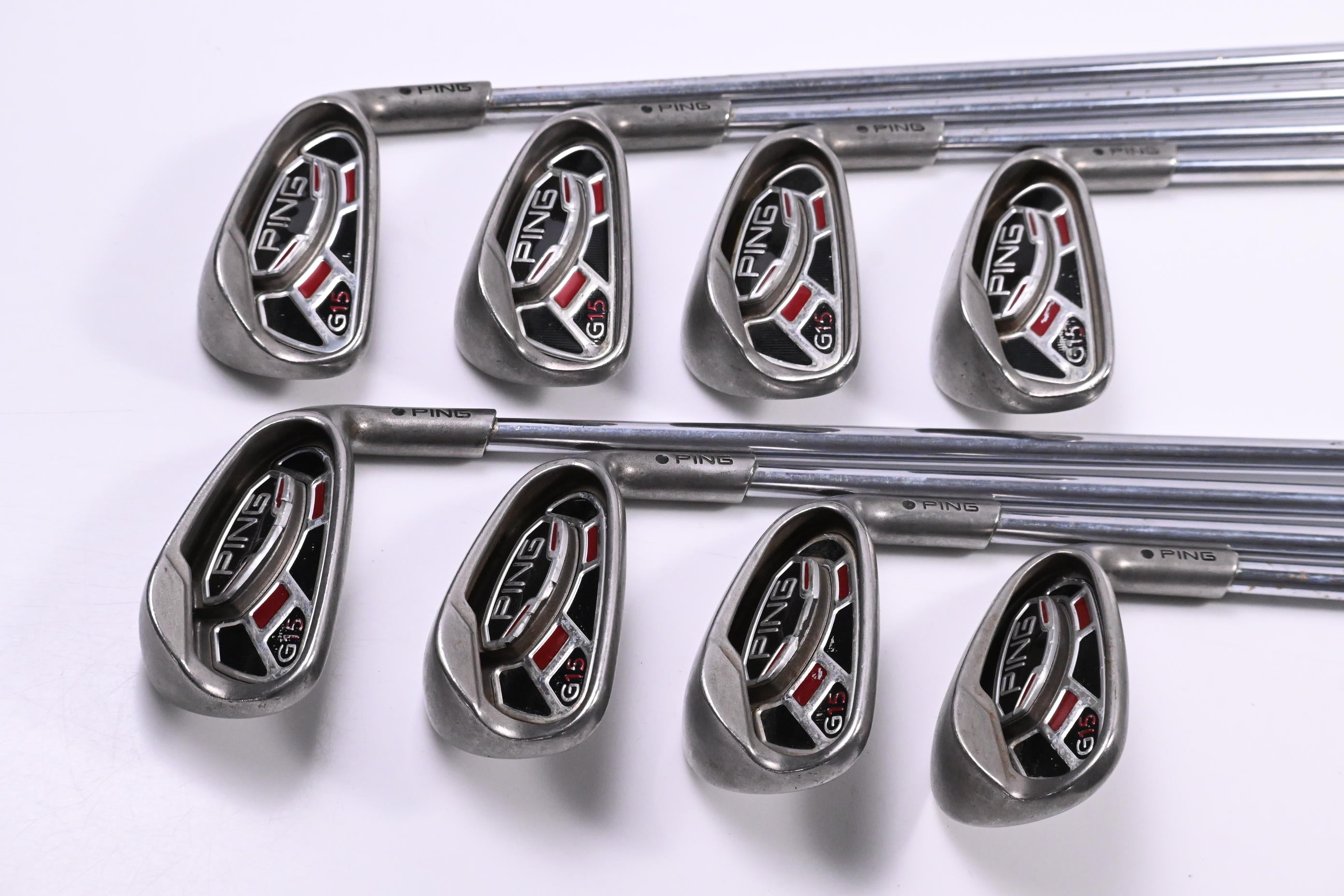 Ping G15 Irons / 4-PW+SW / Black Dot / Regular Flex Ping AWT Shafts