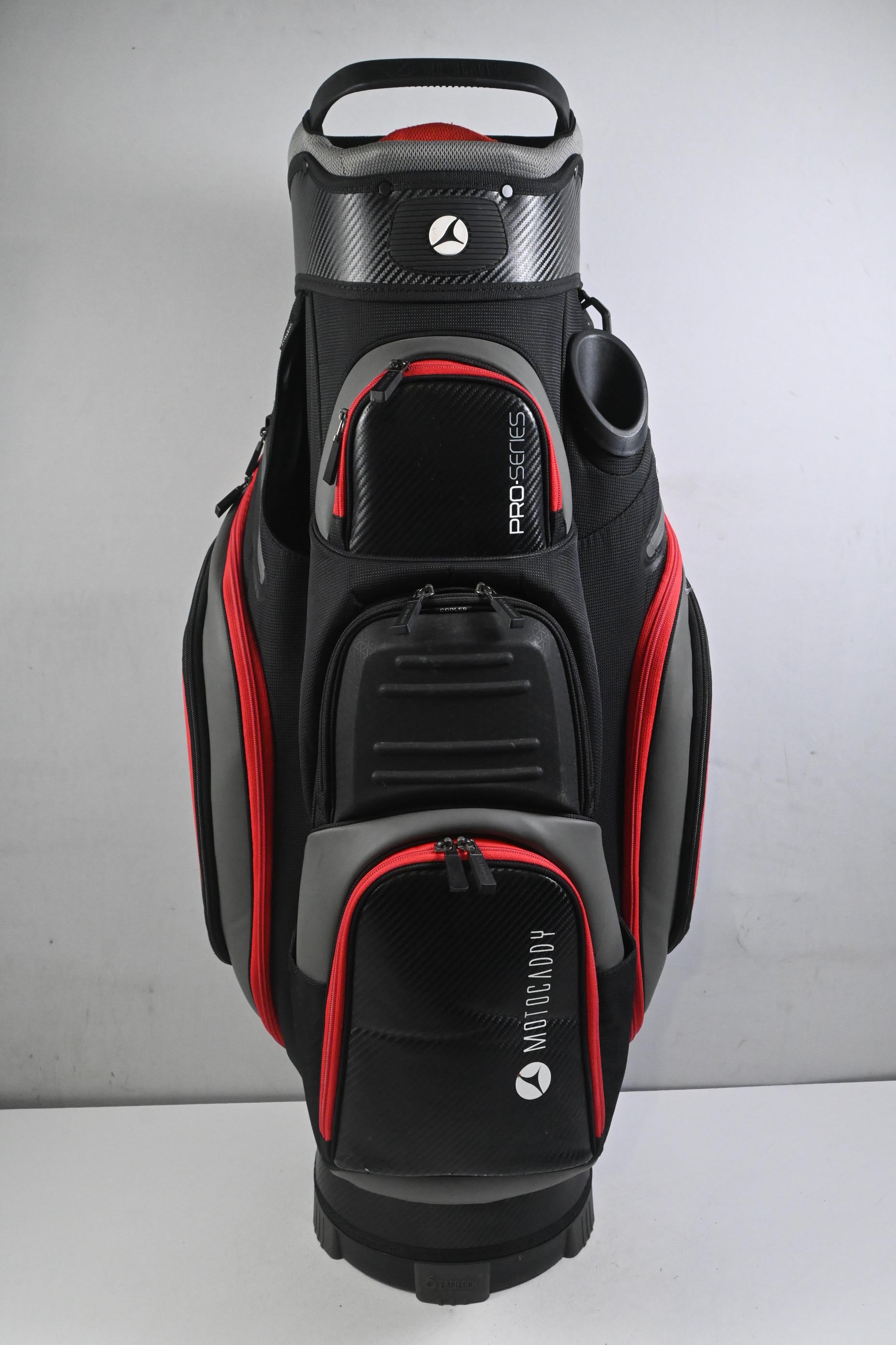 Motocaddy Pro Series Cart Bag / 14-Way Divider / Black, Grey & Red