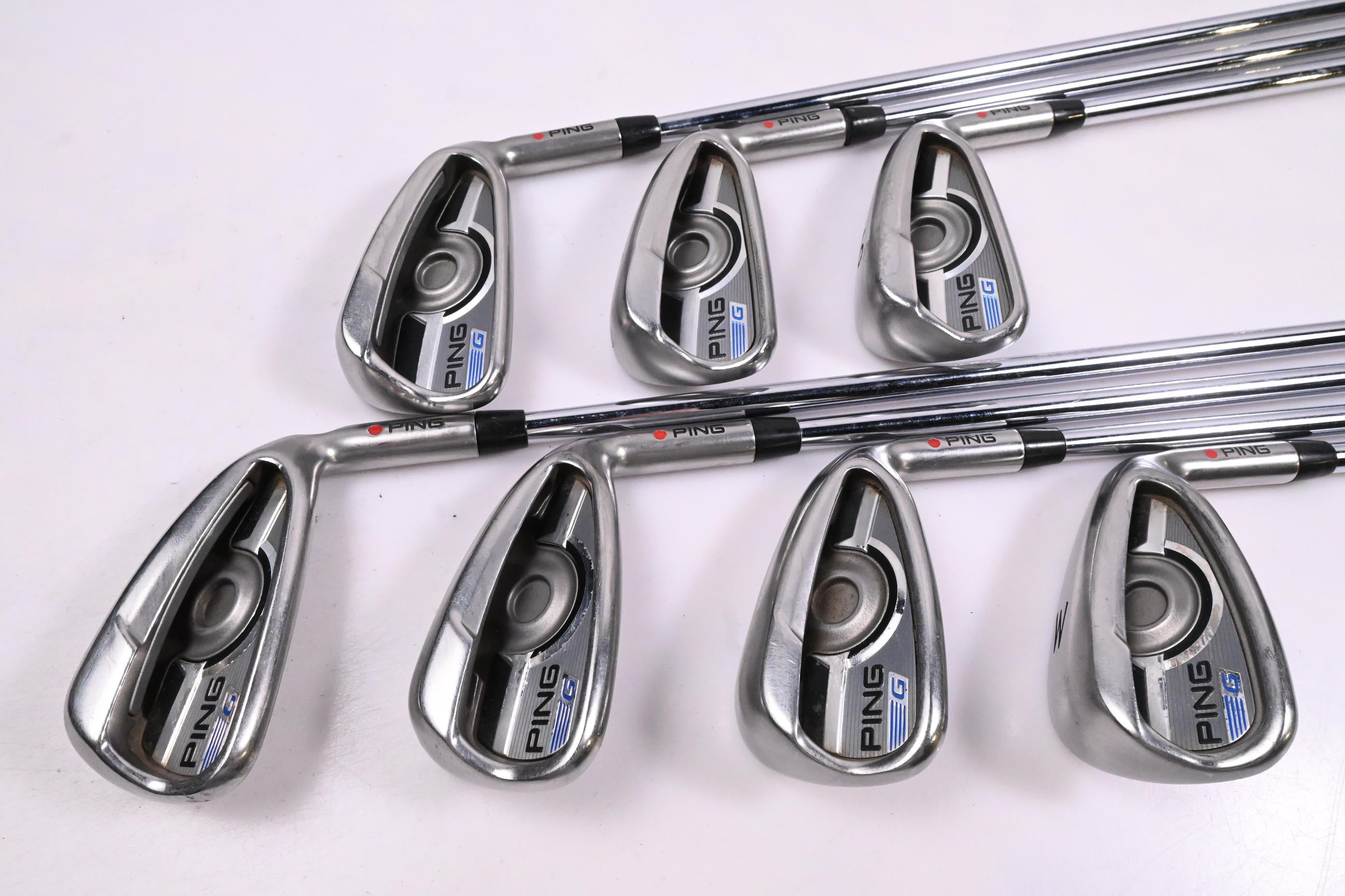 Ping G Series Irons / 4-PW / Red Dot / Regular Flex Ping AWT 2.0 Shafts