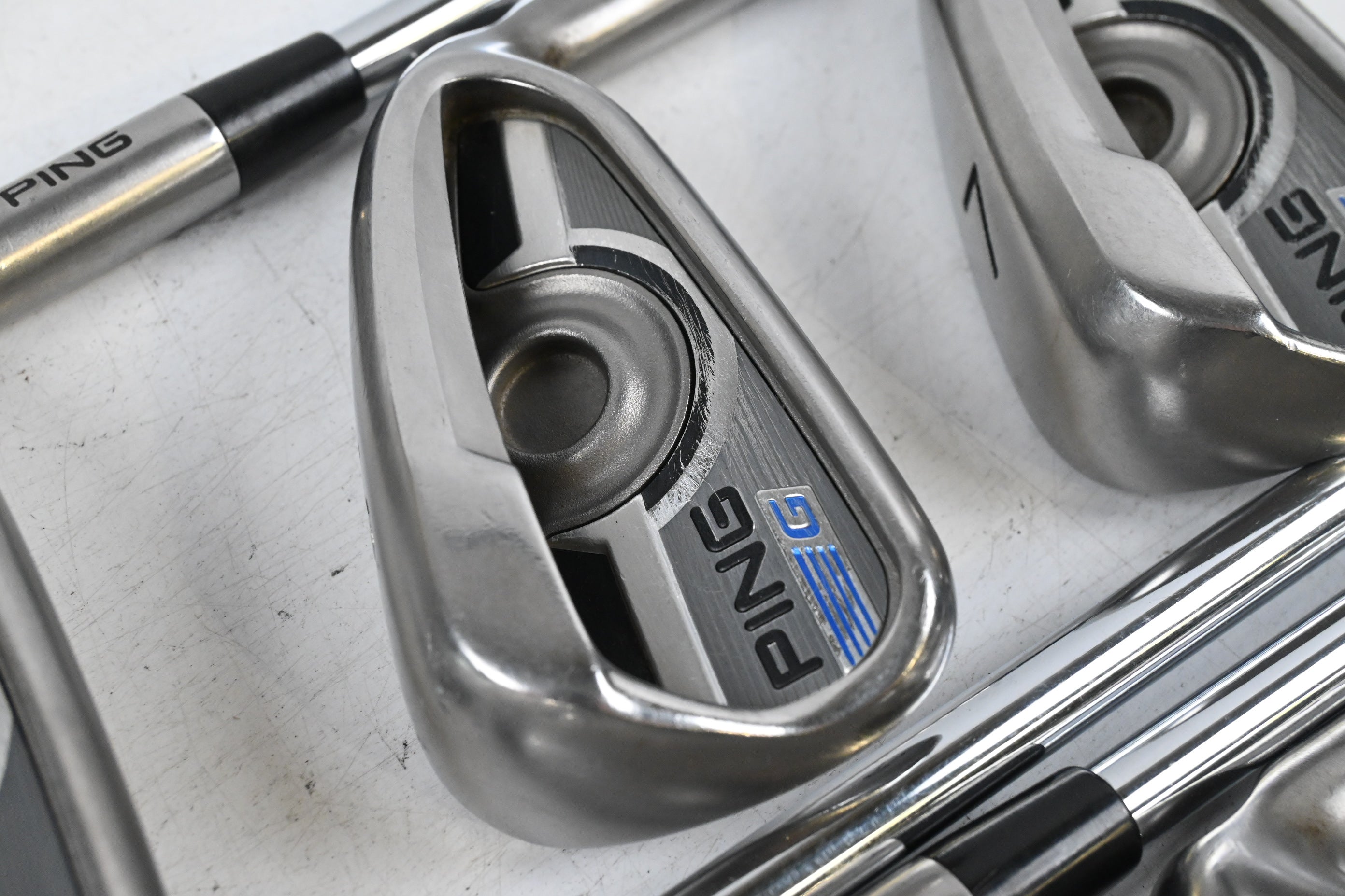 Ping G Series Irons / 5-PW+SW / Orange Dot / Regular Flex Ping AWT 2.0 Shafts