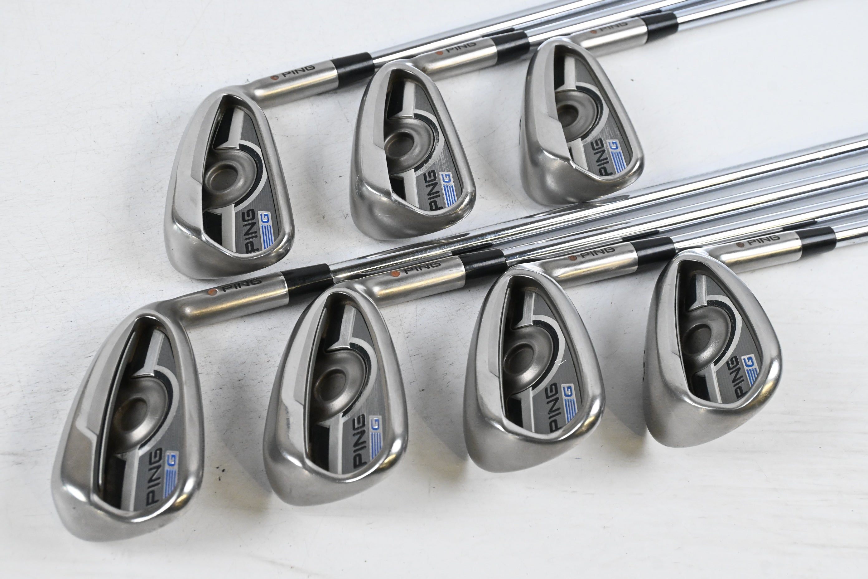 Ping G Series Irons / 5-PW+SW / Orange Dot / Regular Flex Ping AWT 2.0 Shafts