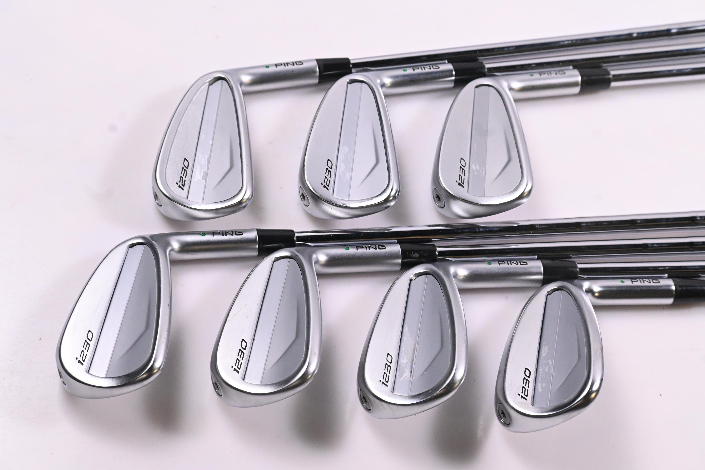 Ping i230 Irons / 5-PW+GW / Green Dot / Stiff Flex KBS Tour 120 Shafts