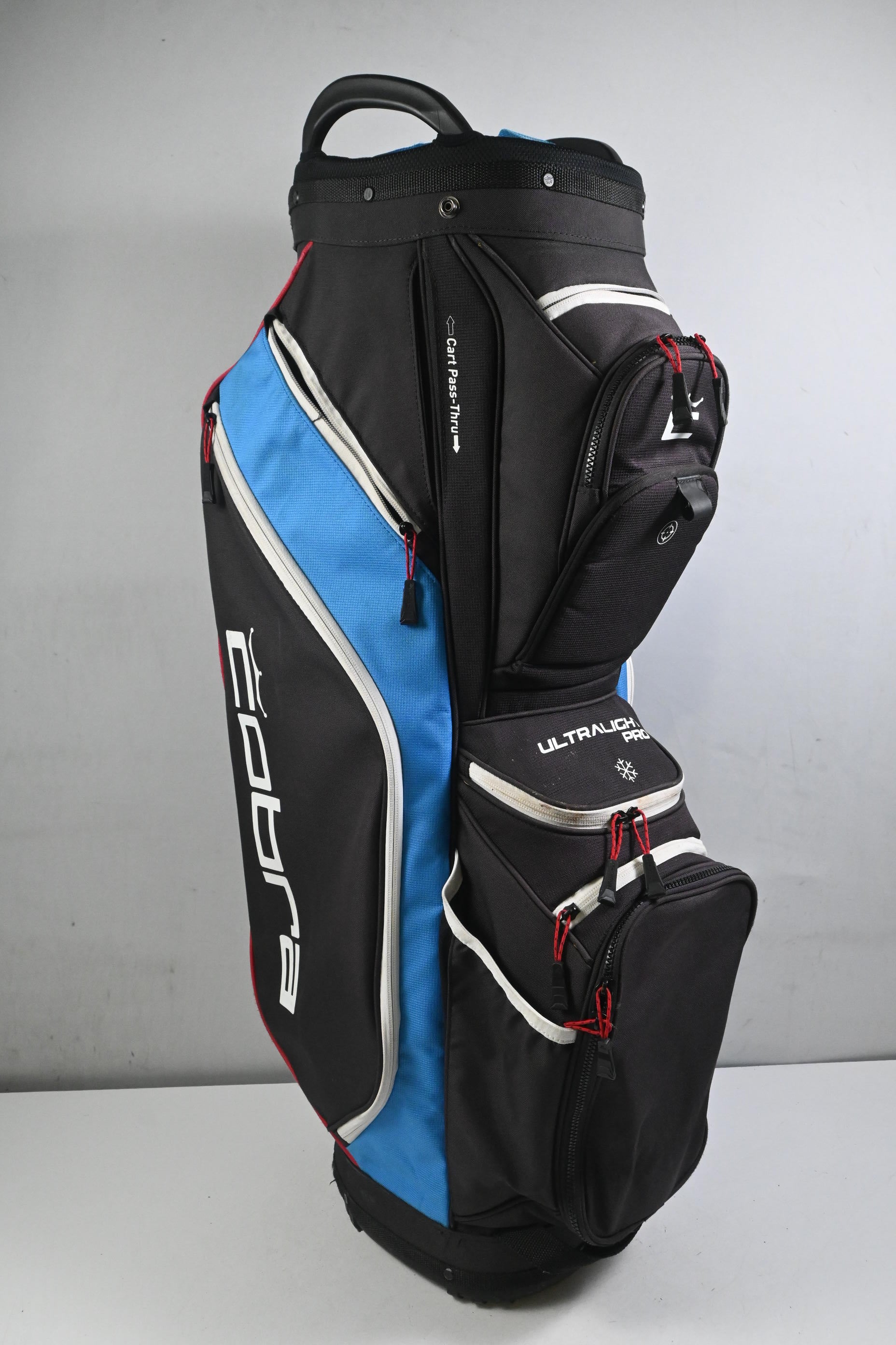 Cobra Ultralight Pro Cart Bag / 14-Way Divider / Black & Blue