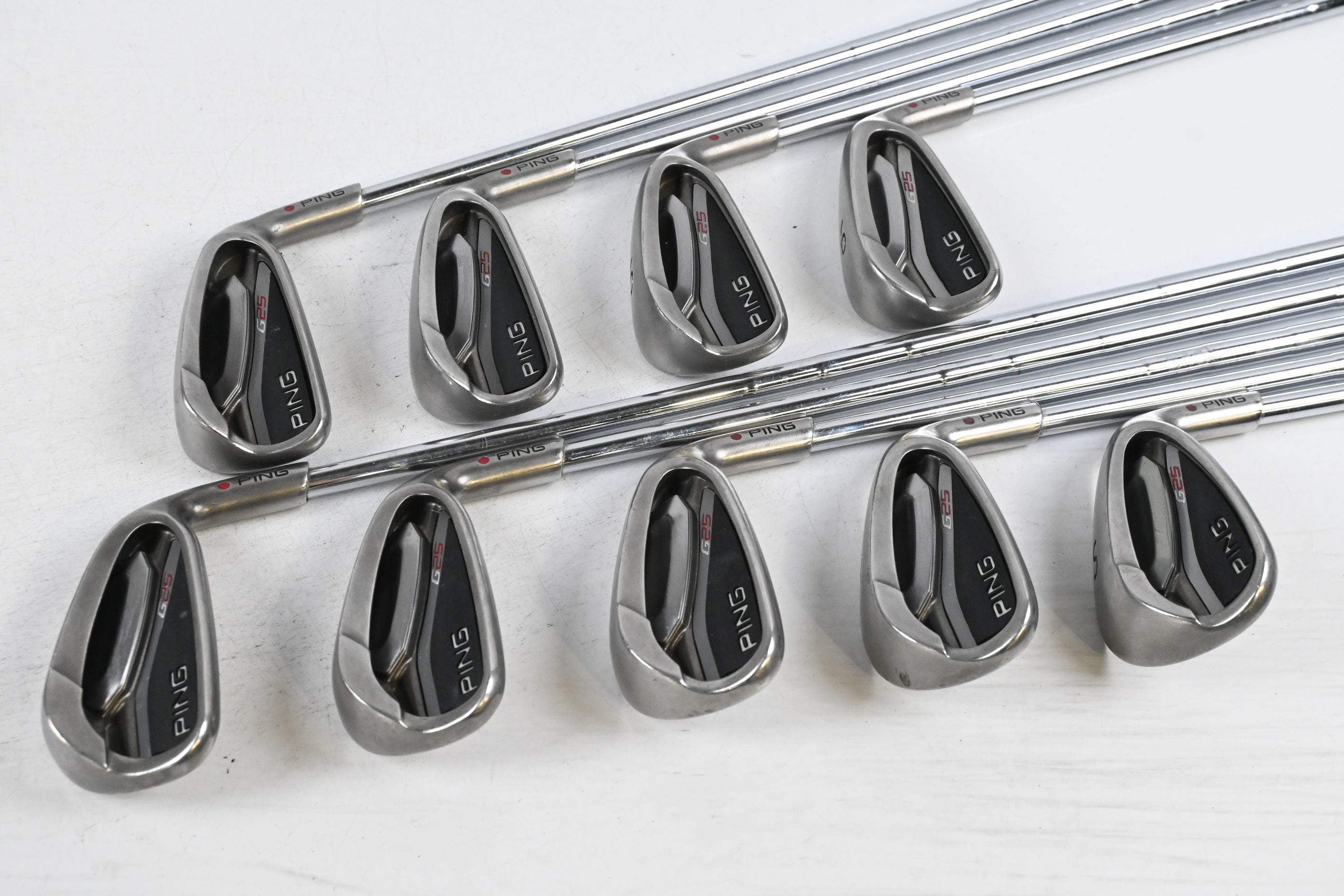 Ping G25 Irons / 4-PW+SW / Red Dot / Stiff Flex Ping CFS Shafts