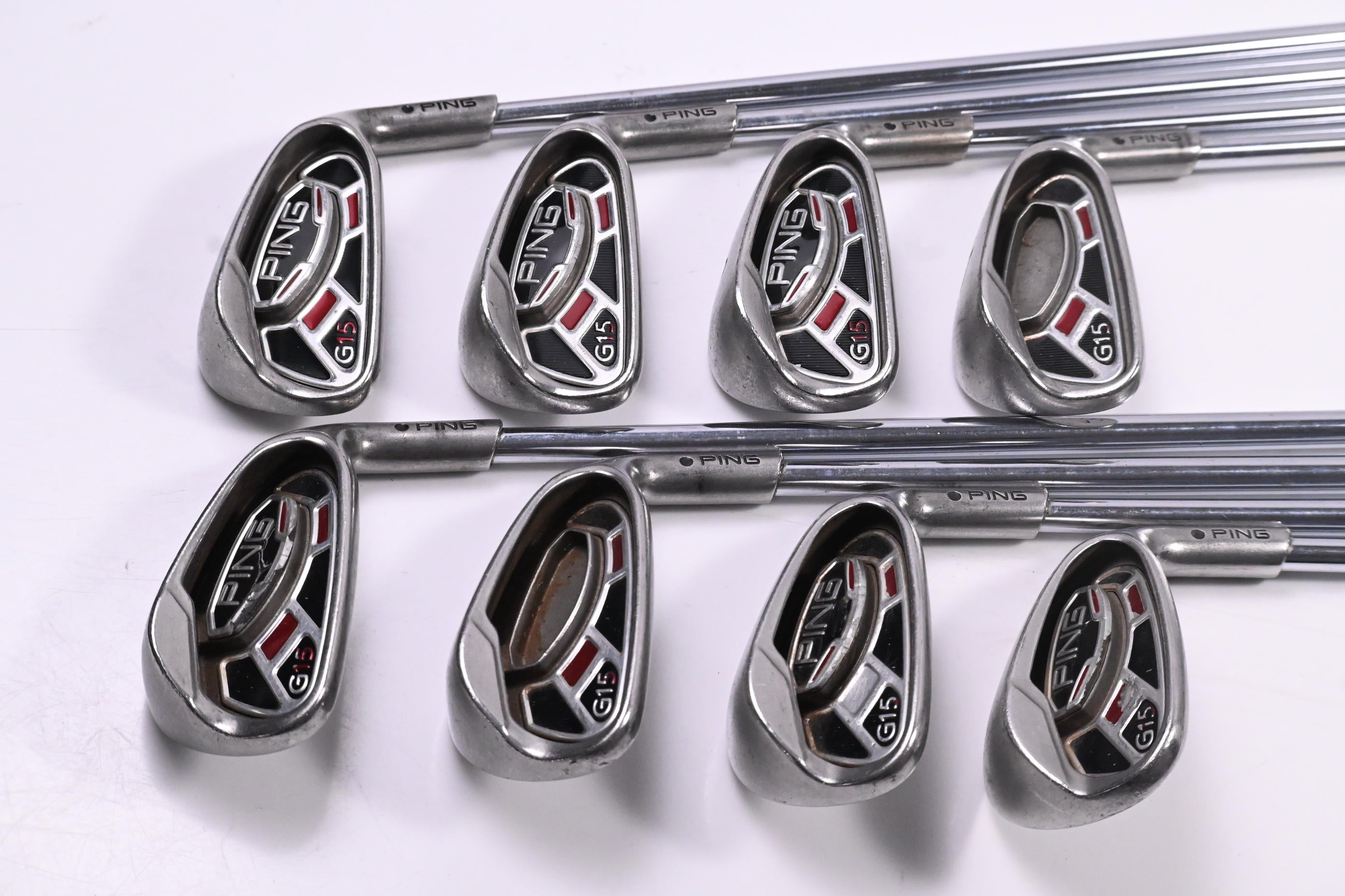 Ping G15 Irons / 4-PW+SW / Black Dot / Regular Flex Steel Shafts