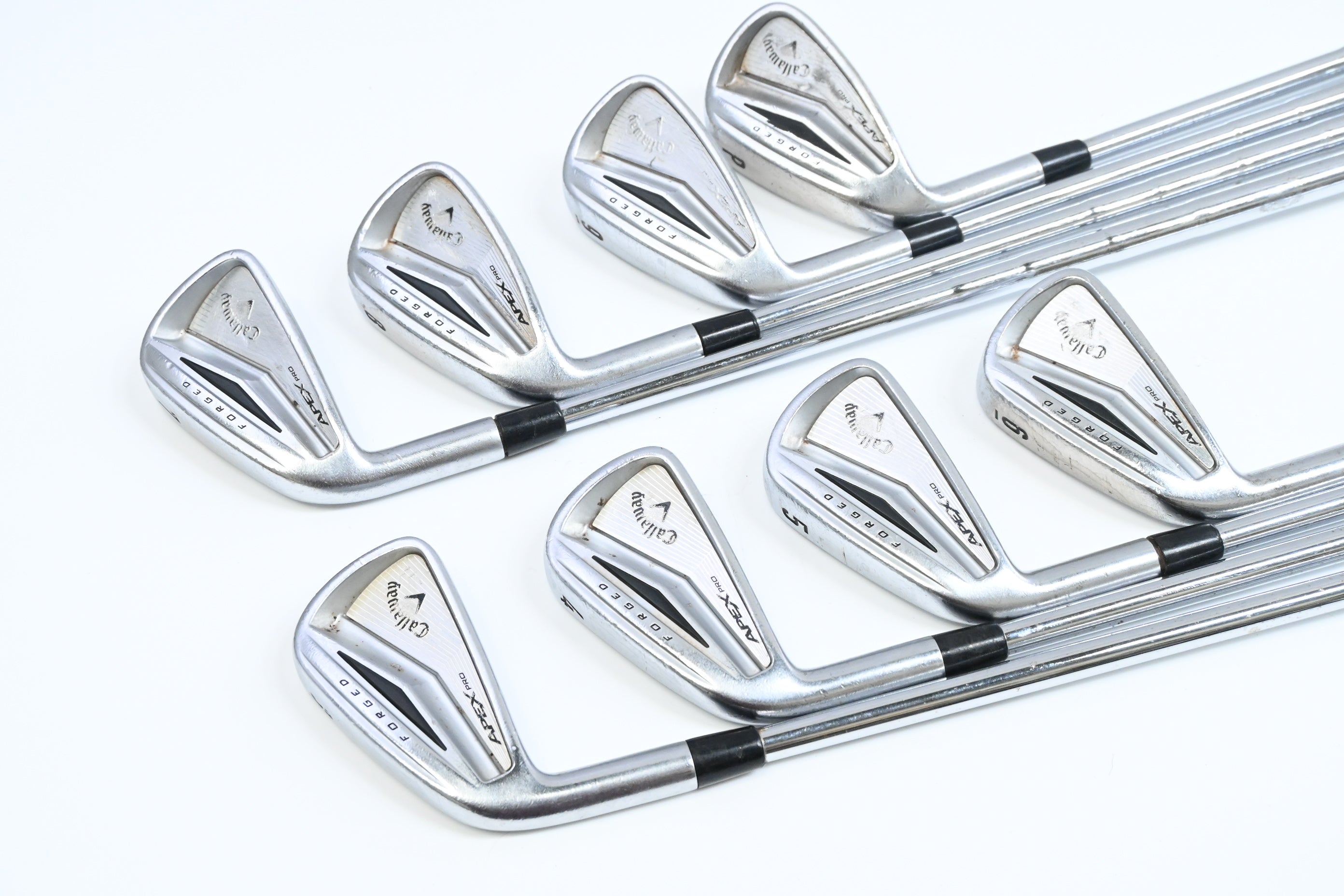 Left Hand Callaway Apex Pro Forged Irons / 3-PW / Stiff Flex KBS Toue-V 110