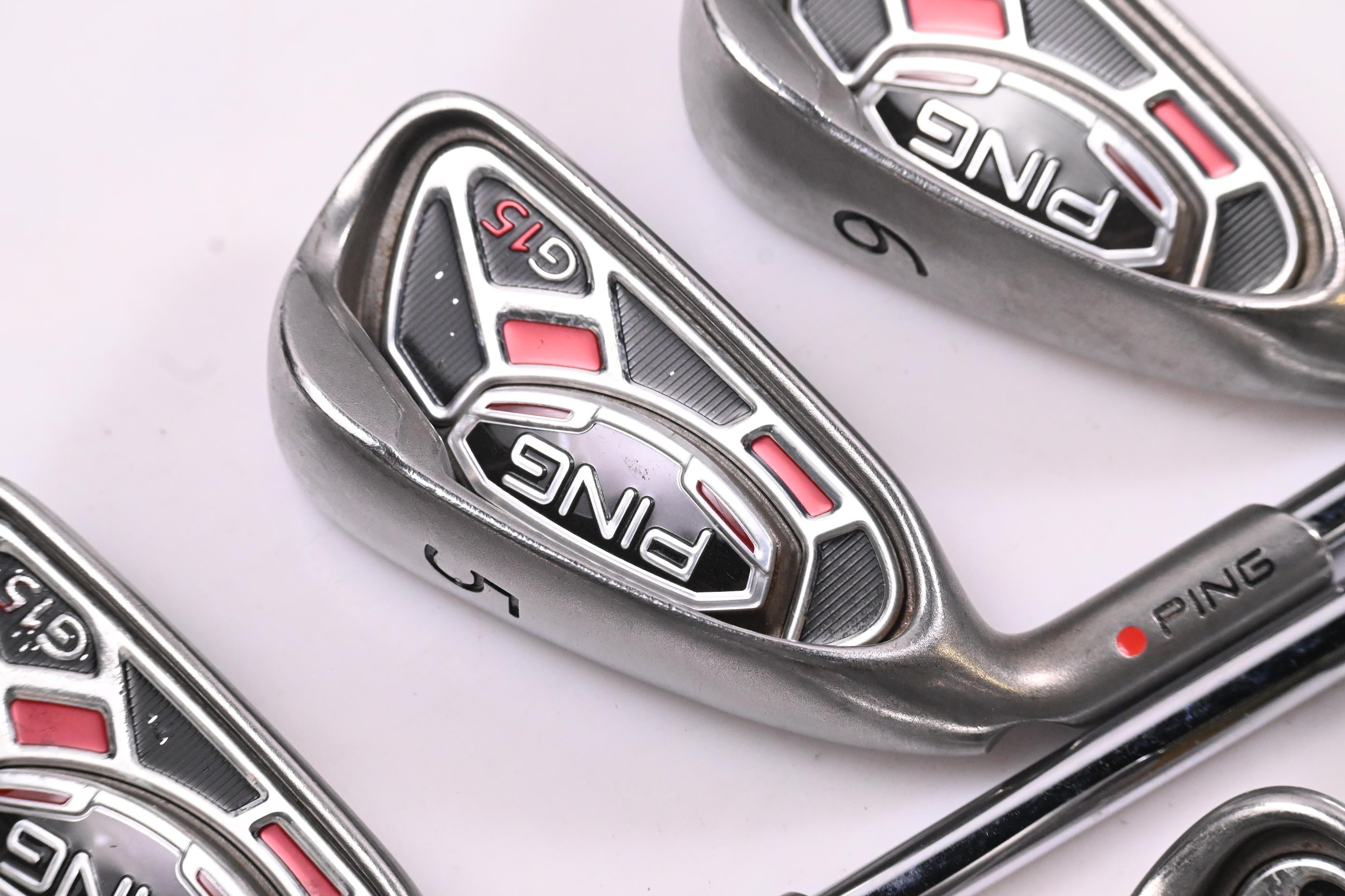 Left Hand Ping G15 Irons / 4-9i / Red Dot / Regular Flex Ping AWT Shafts
