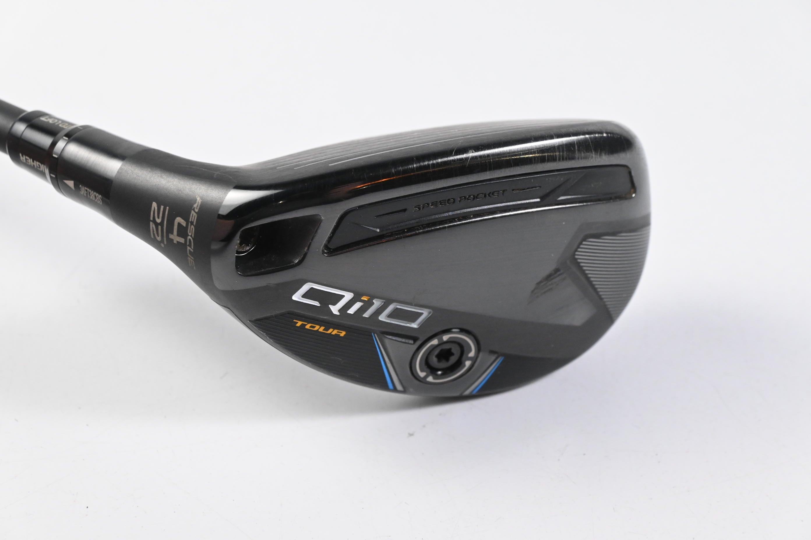 Left Hand Taylormade Qi10 Tour #4 Hybrid / 22 Degree / Stiff Flex Tensei AV 75