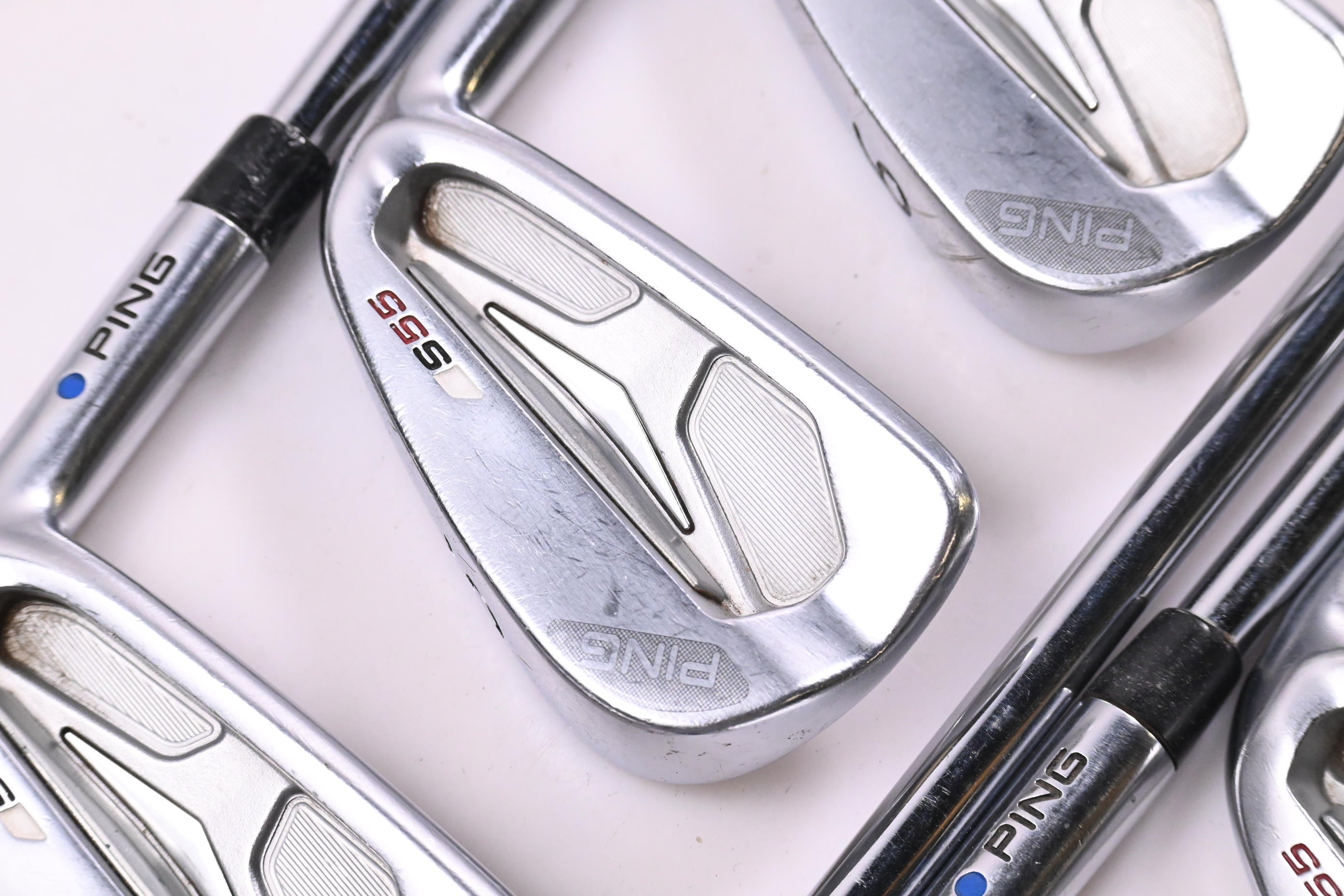 Ping S55 Irons / 4-PW / Blue Dot / Stiff Flex Dynamic Gold S300 Shafts