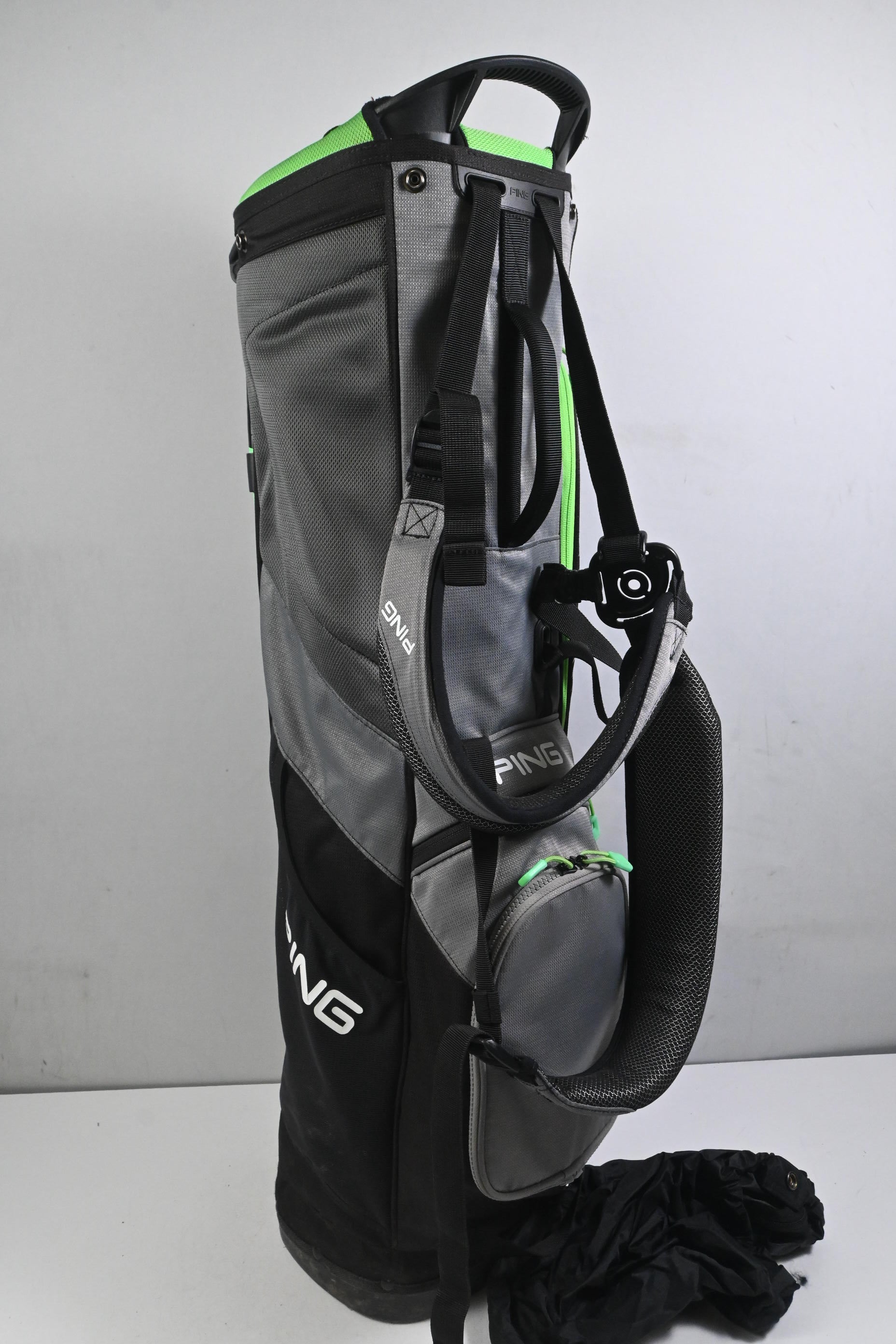 Junior Ping Hoofer Prodi G Stand Bag / 4-Way Divider / Black, Grey & Green