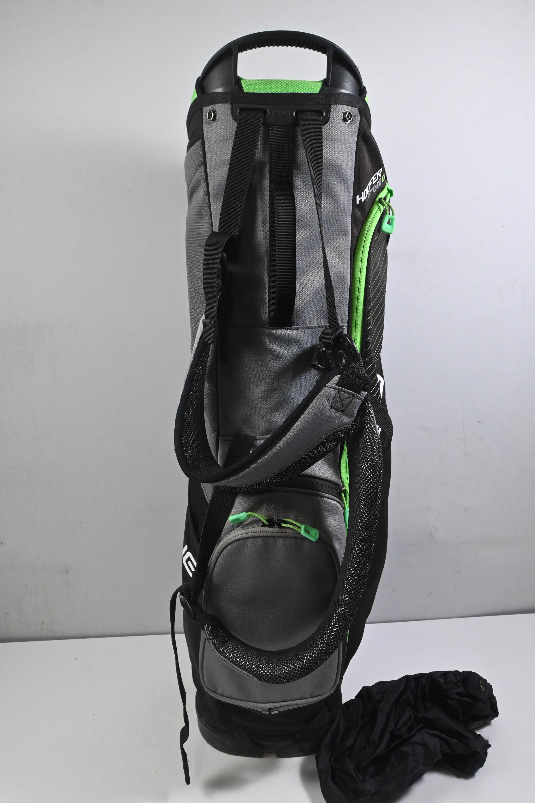 Junior Ping Hoofer Prodi G Stand Bag / 4-Way Divider / Black, Grey & Green