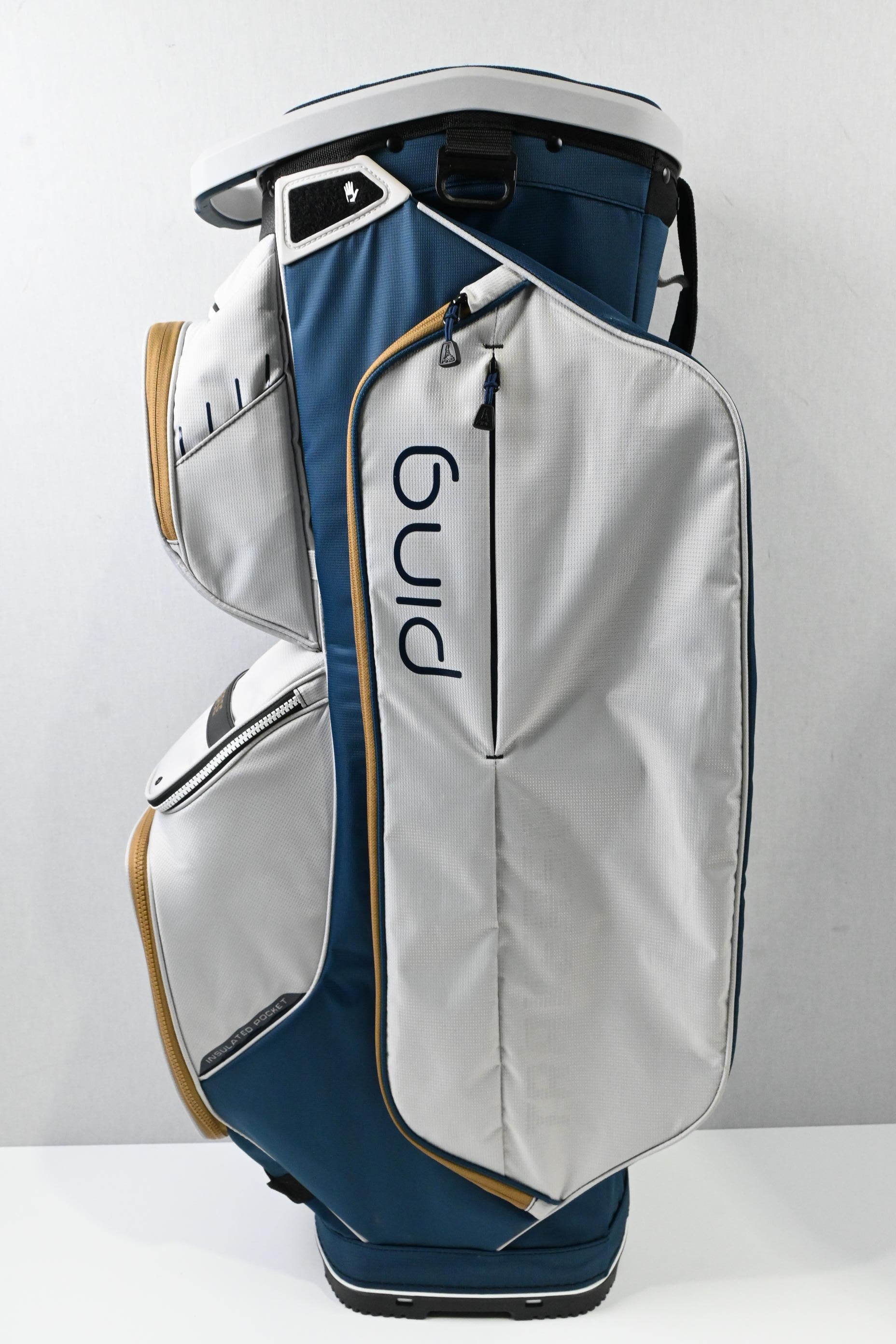 Ping Traverse Cart Bag / 14-Way / White, Blue, Gold
