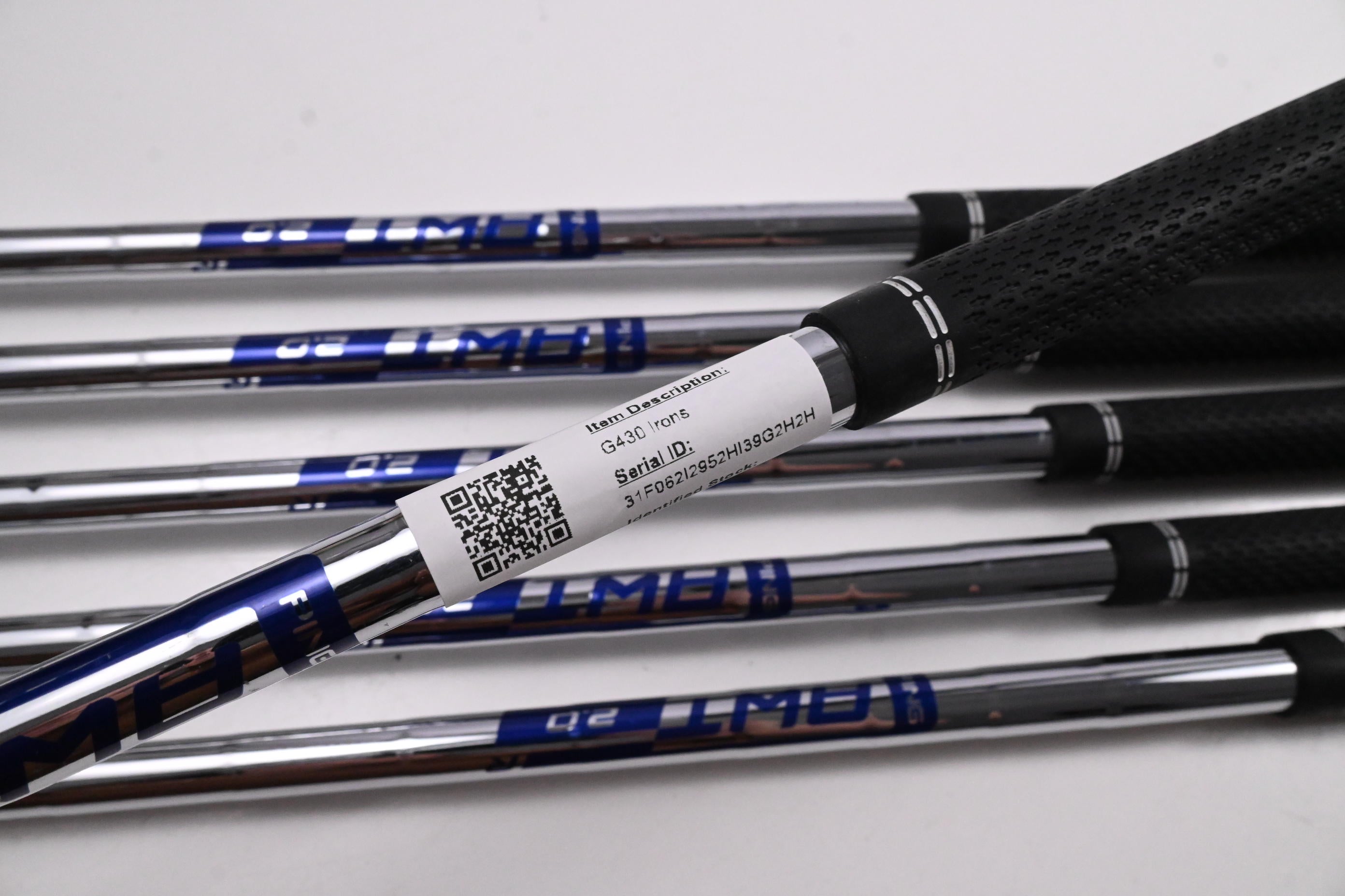 Left Hand Ping G430 Irons / 5-PW / Blue Dot / Regular Flex Ping AWT 2.0 Shafts